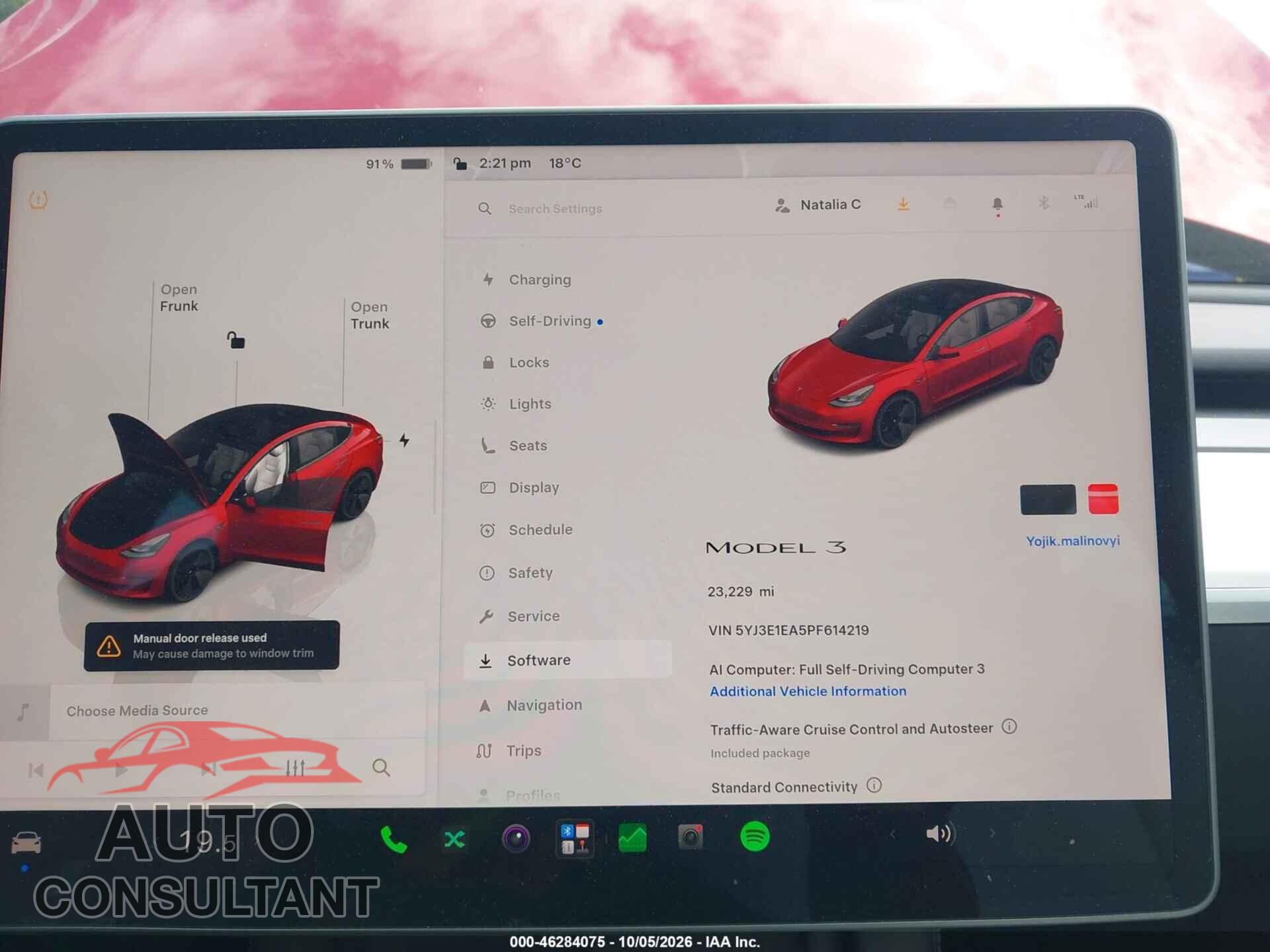 TESLA MODEL 3 2023 - 5YJ3E1EA5PF614219