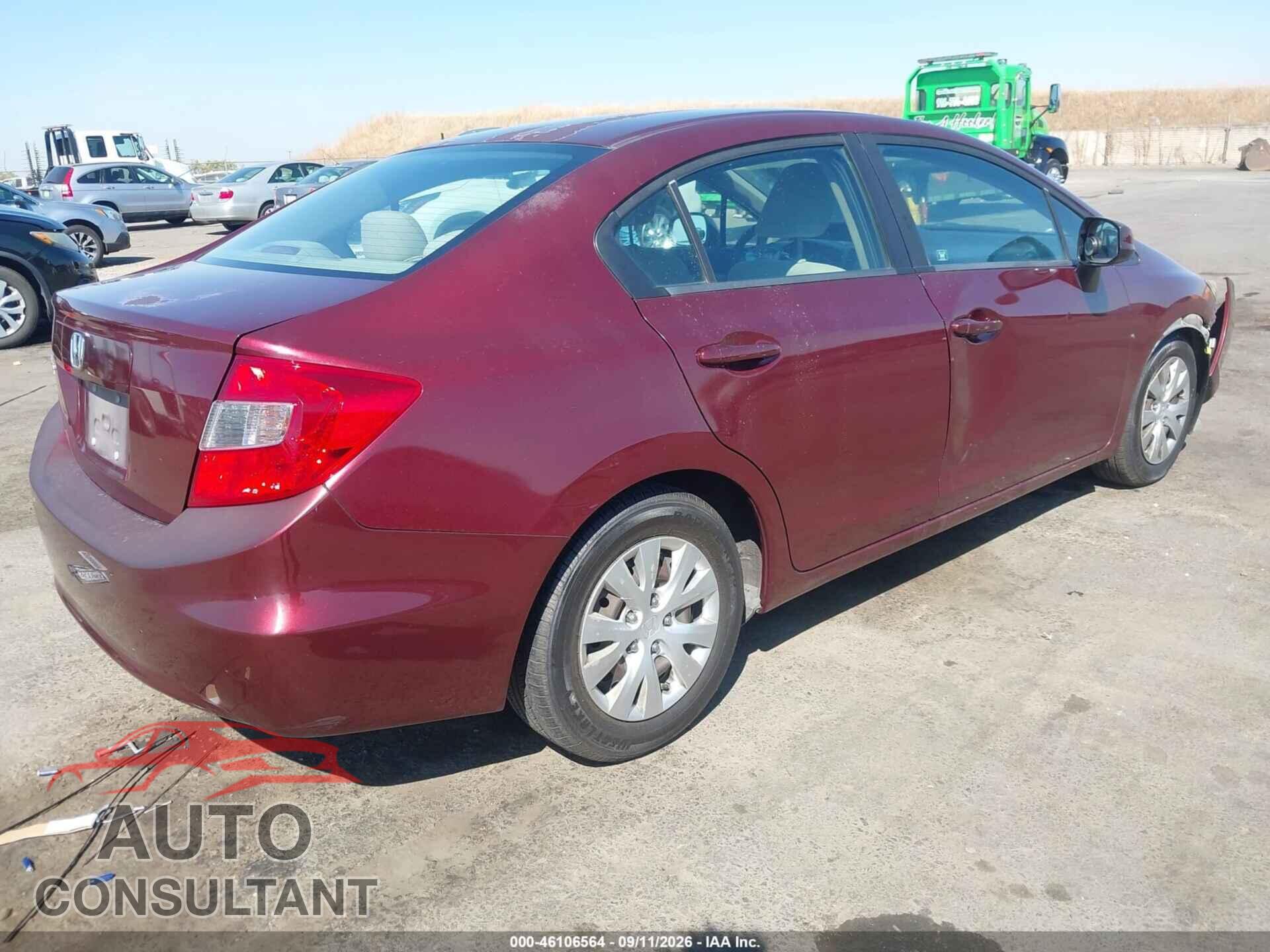 HONDA CIVIC 2012 - 2HGFB2F54CH589283