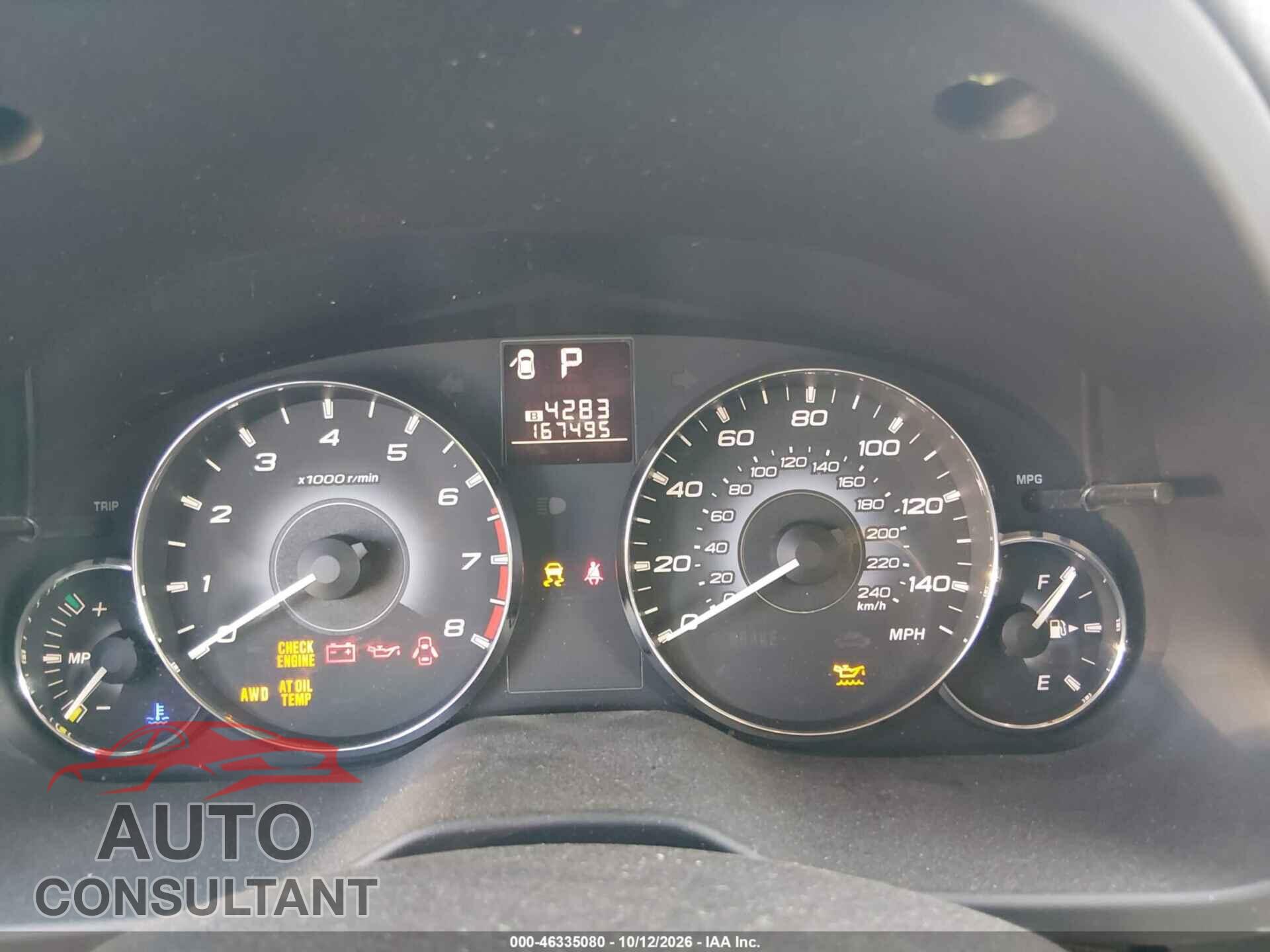 SUBARU OUTBACK 2010 - 4S4BRCKC9A3355929
