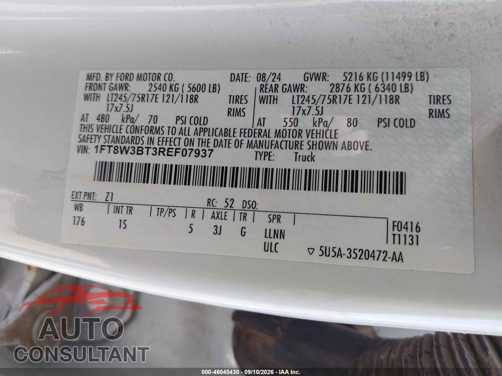 FORD F-350 2024 - 1FT8W3BT3REF07937