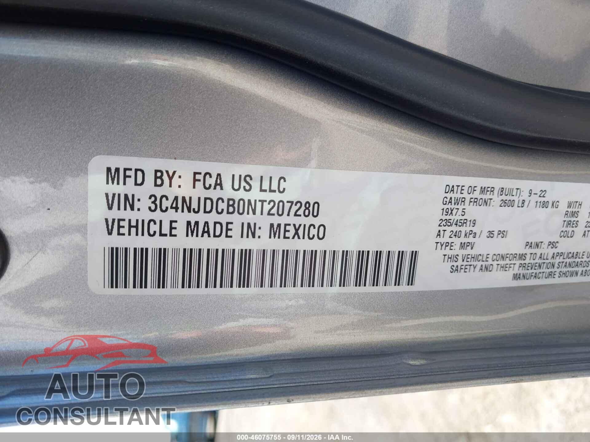 JEEP COMPASS 2022 - 3C4NJDCB0NT207280