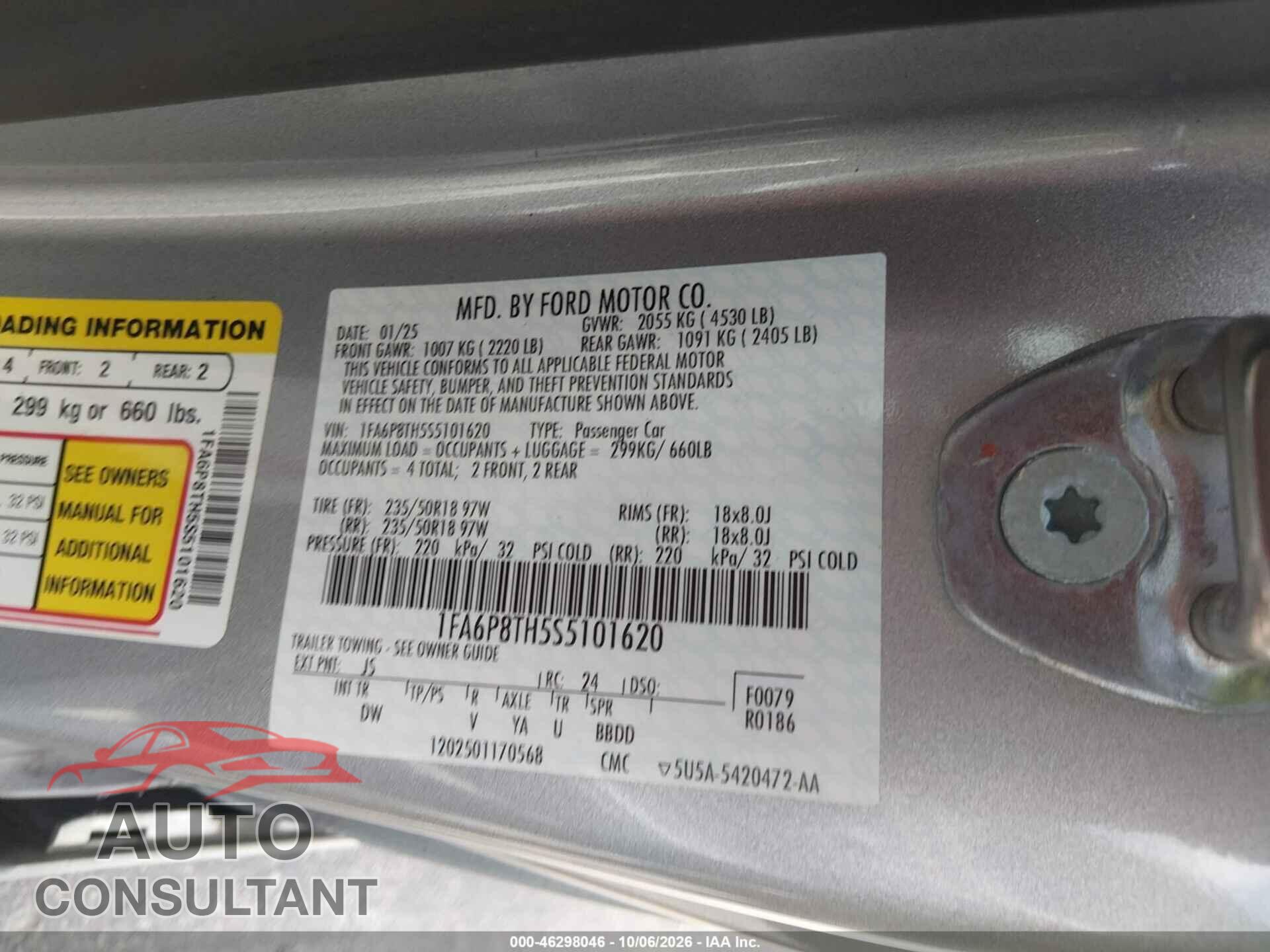 FORD MUSTANG 2025 - 1FA6P8TH5S5101620