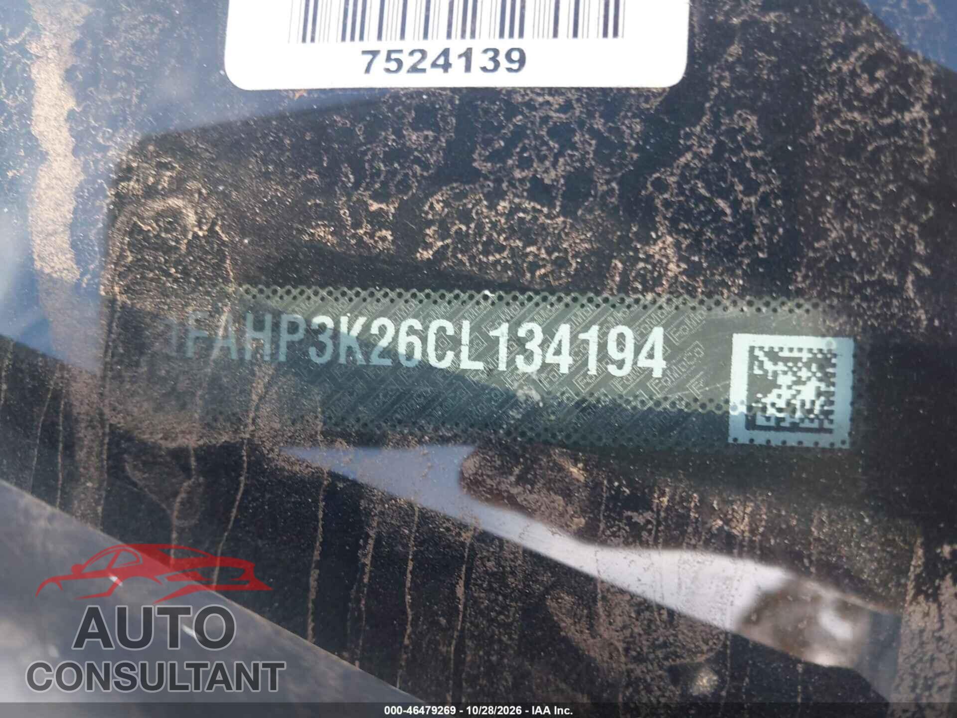 FORD FOCUS 2012 - 1FAHP3K26CL134194