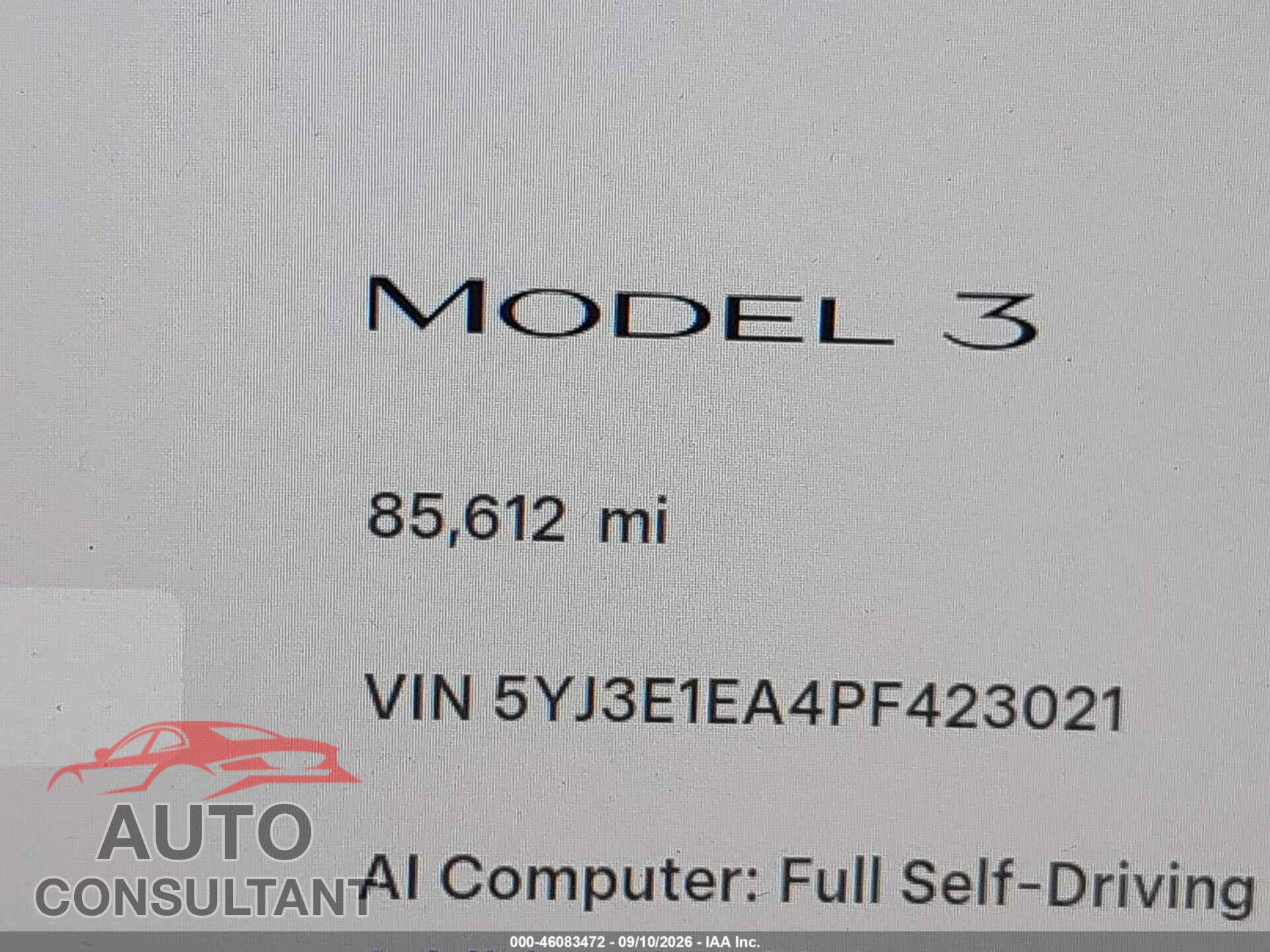 TESLA MODEL 3 2023 - 5YJ3E1EA4PF423021