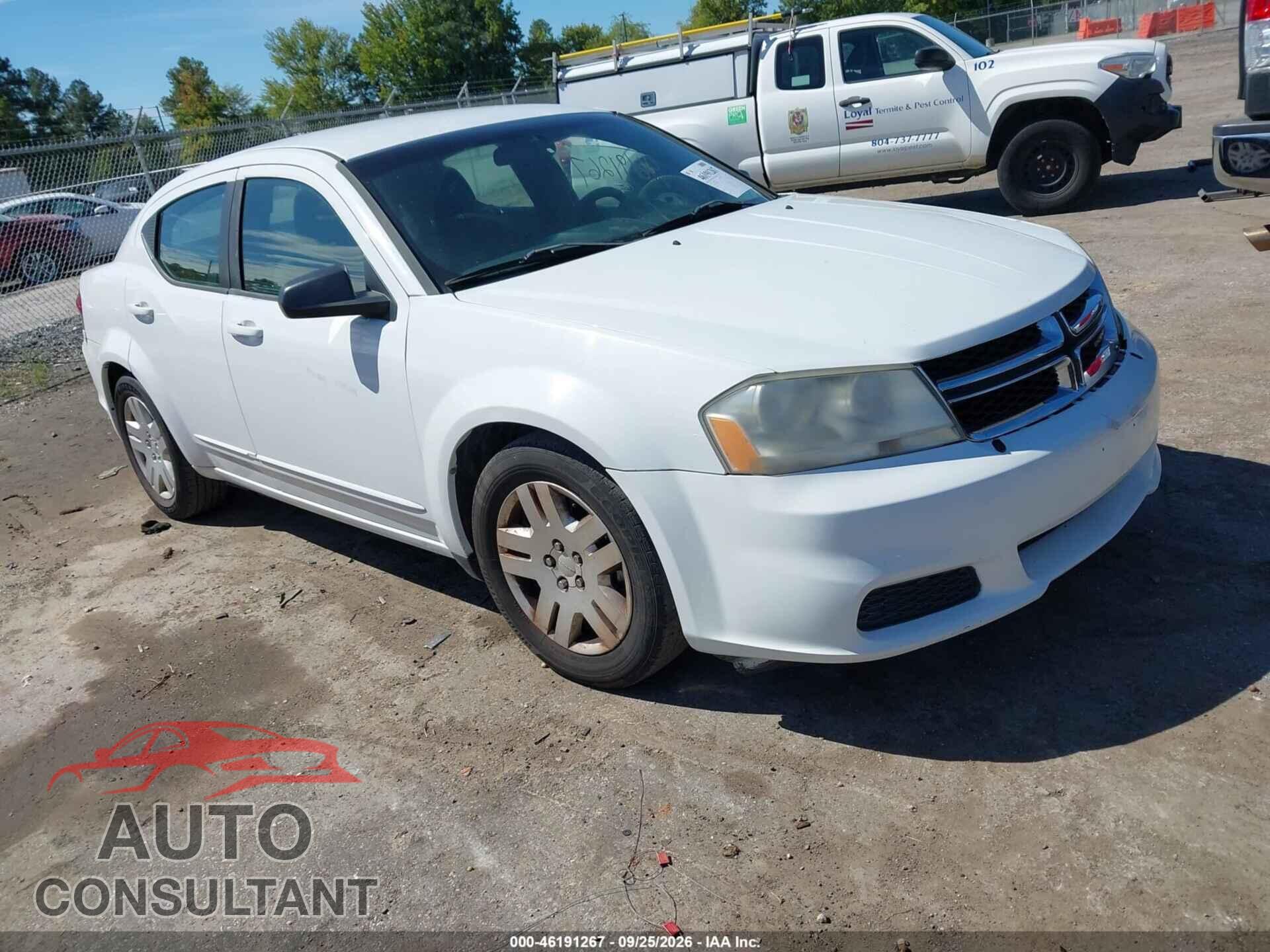 DODGE AVENGER 2012 - 1C3CDZAB9CN206676