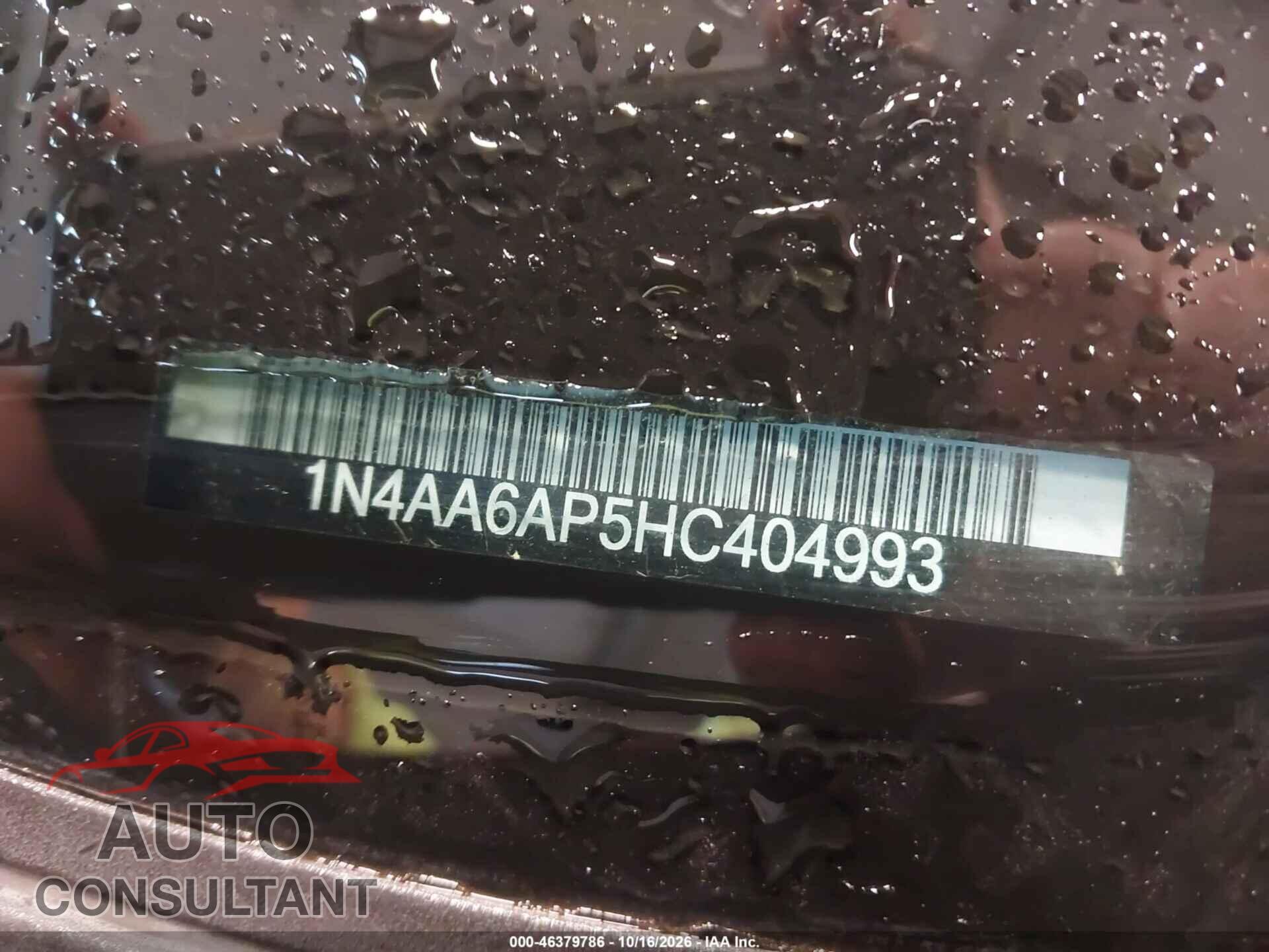 NISSAN MAXIMA 2017 - 1N4AA6AP5HC404993