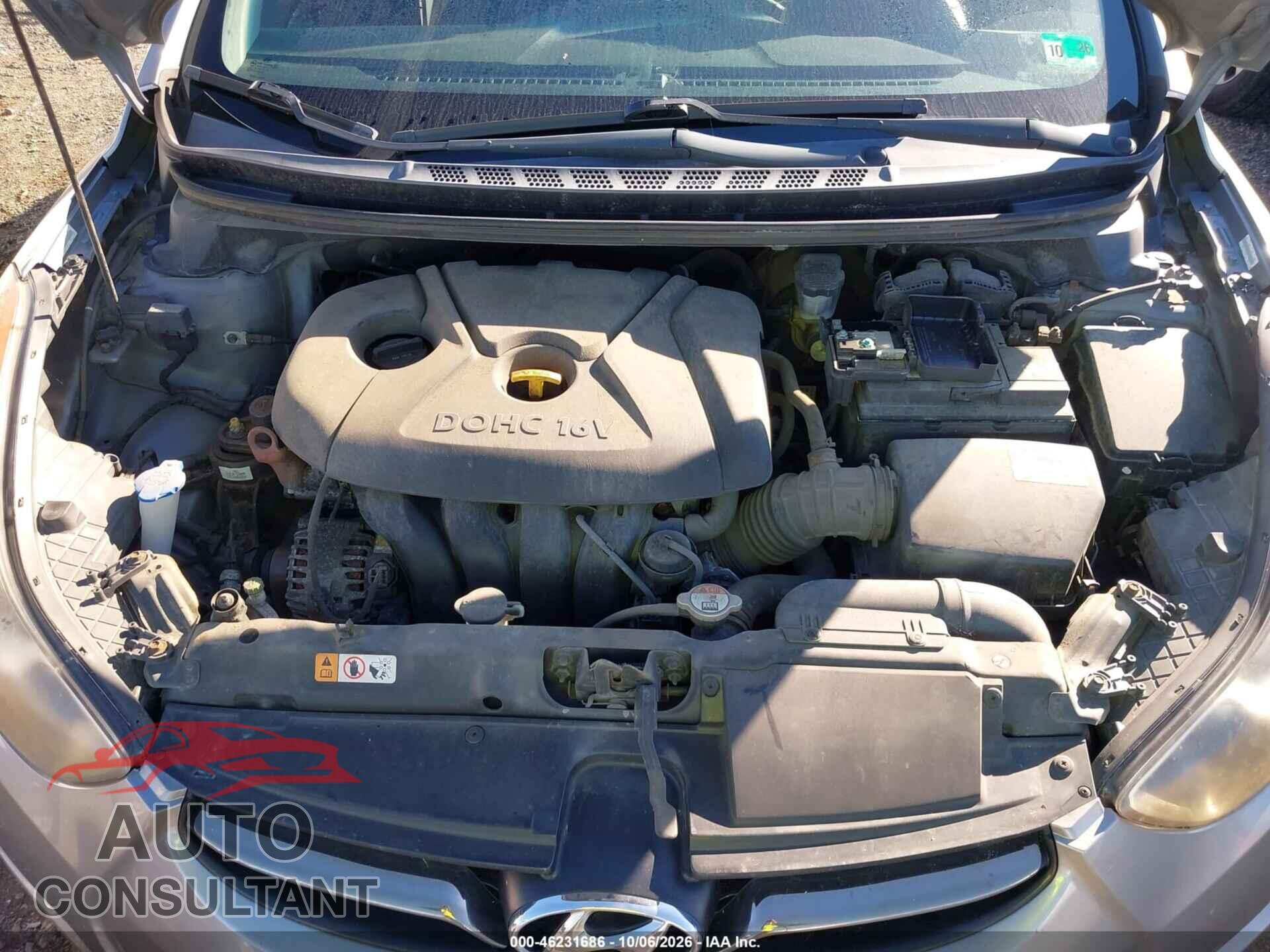 HYUNDAI ELANTRA 2013 - KMHDH4AE6DU562152