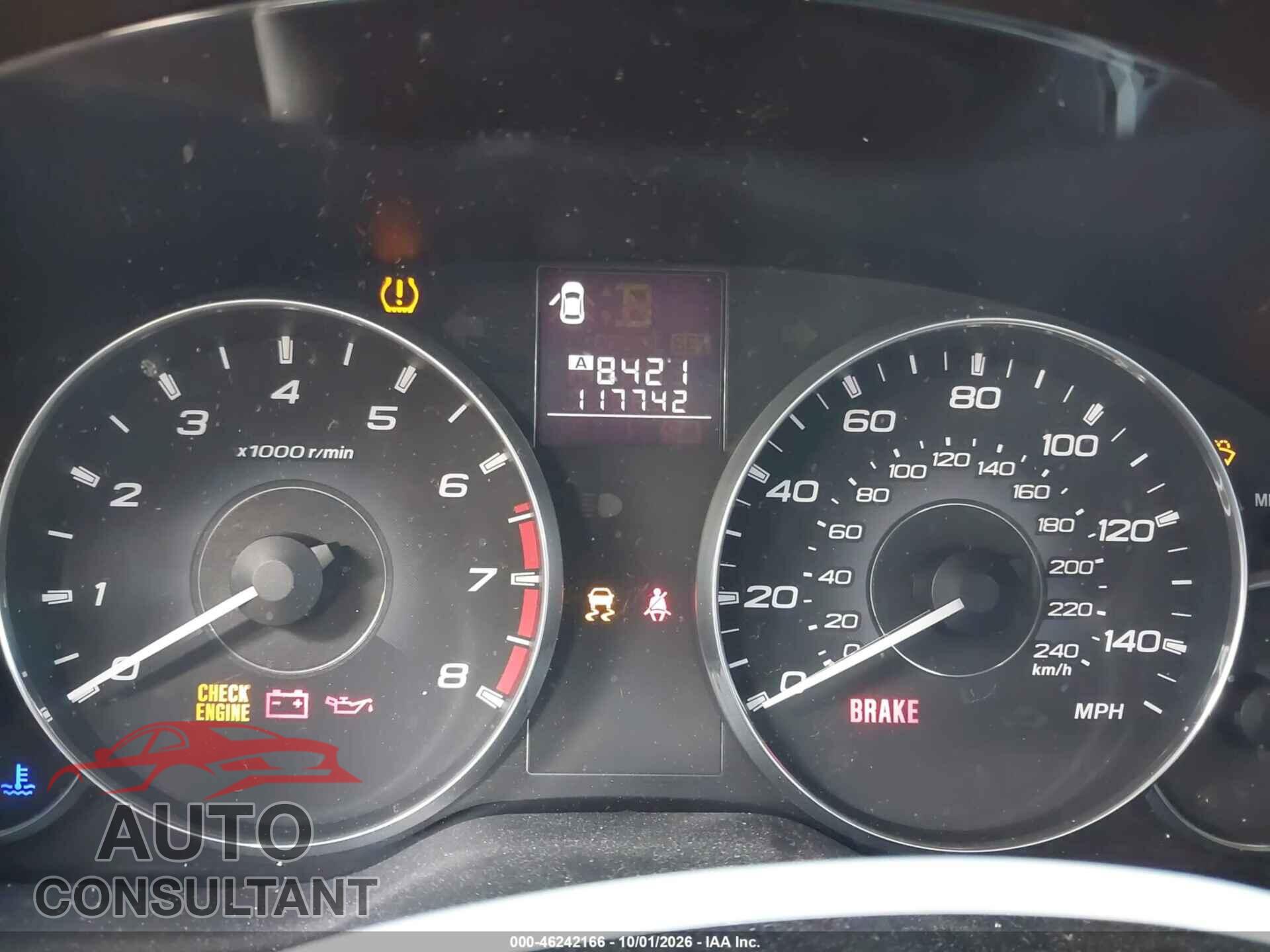 SUBARU LEGACY 2012 - 4S3BMAC65C1032511