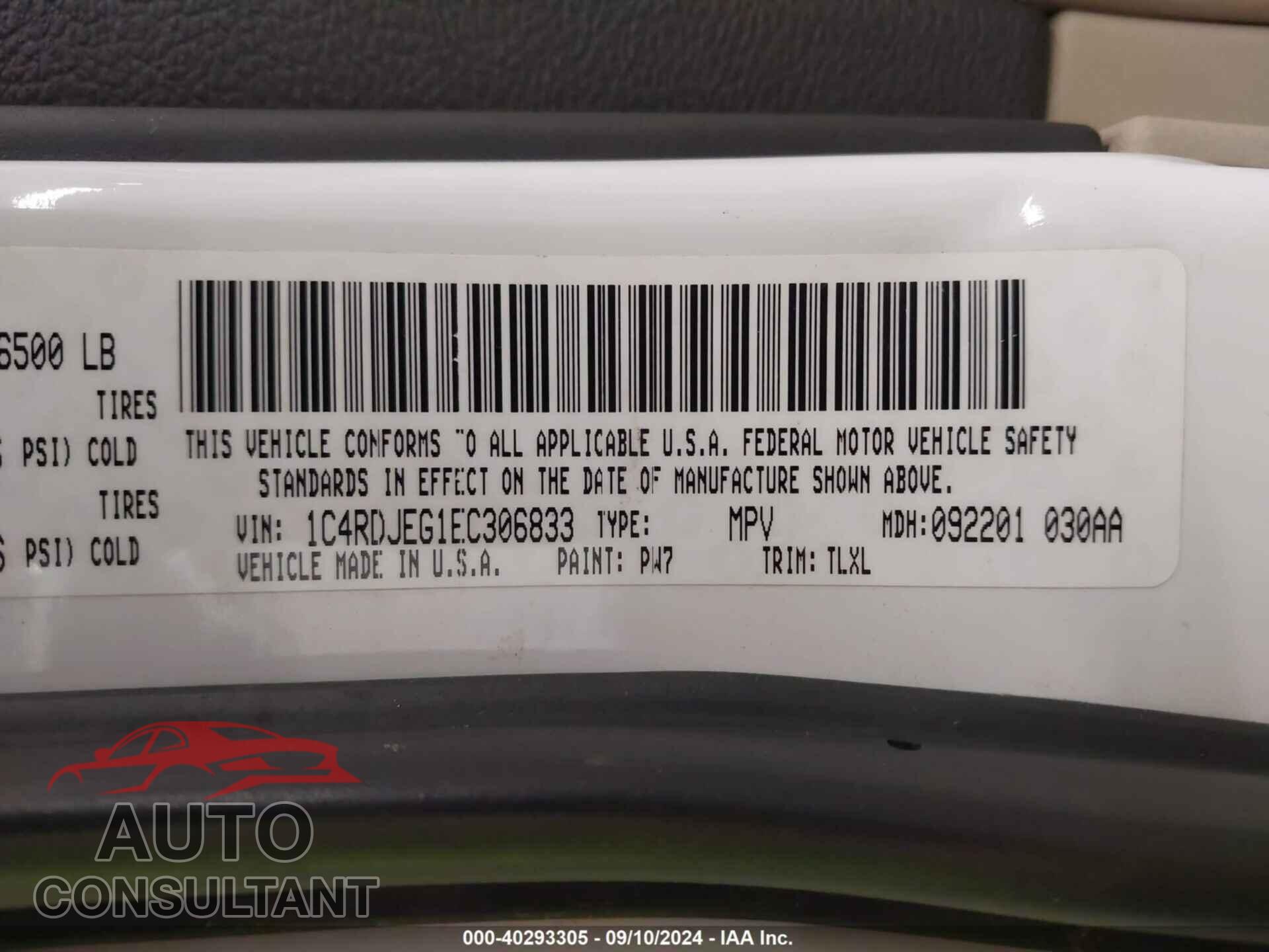 DODGE DURANGO 2014 - 1C4RDJEG1EC306833