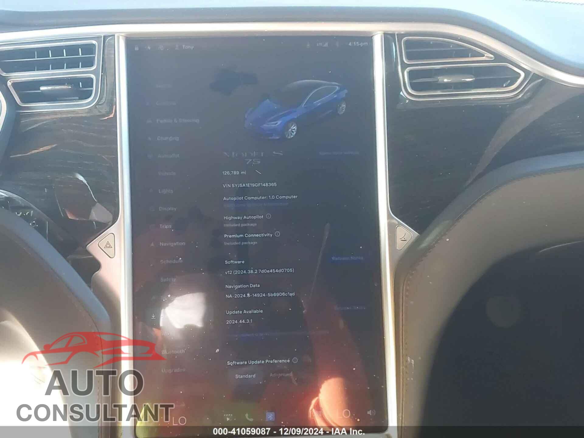 TESLA MODEL S 2016 - 5YJSA1E19GF148365