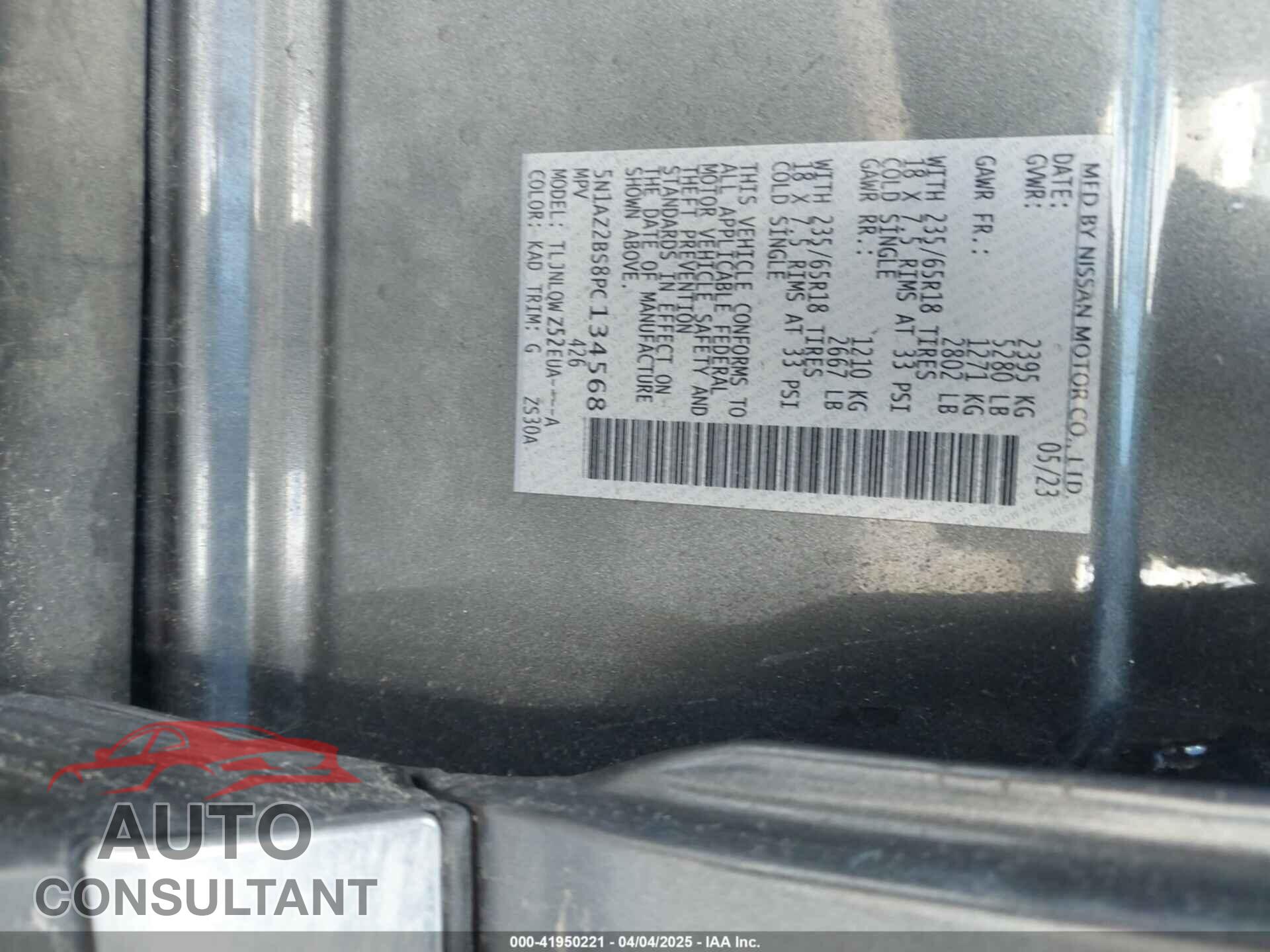 NISSAN MURANO 2023 - 5N1AZ2BS8PC134568