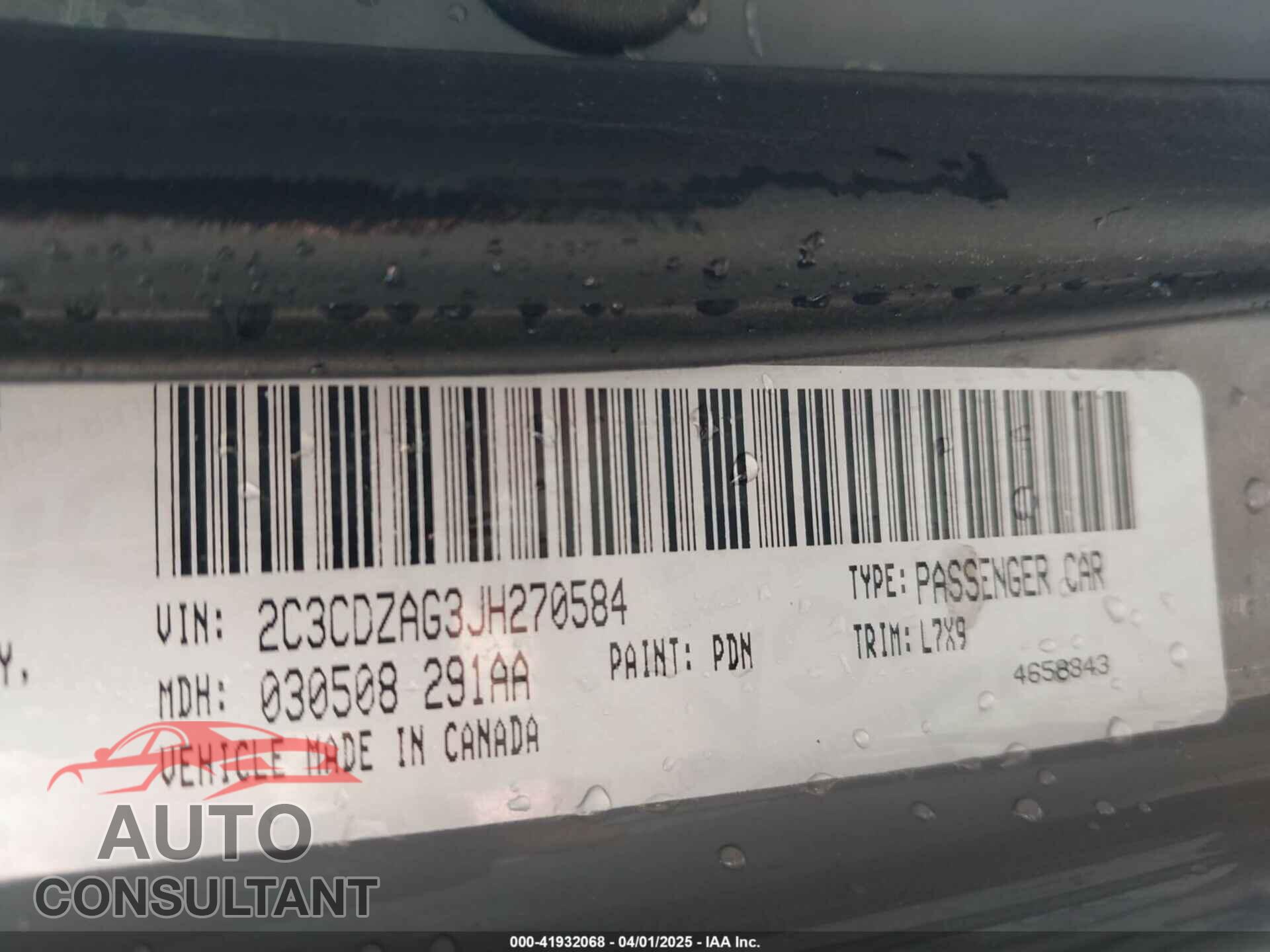 DODGE CHALLENGER 2018 - 2C3CDZAG3JH270584