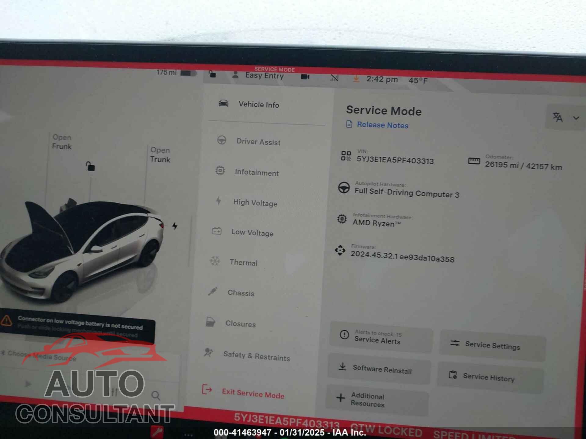 TESLA MODEL 3 2023 - 5YJ3E1EA5PF403313
