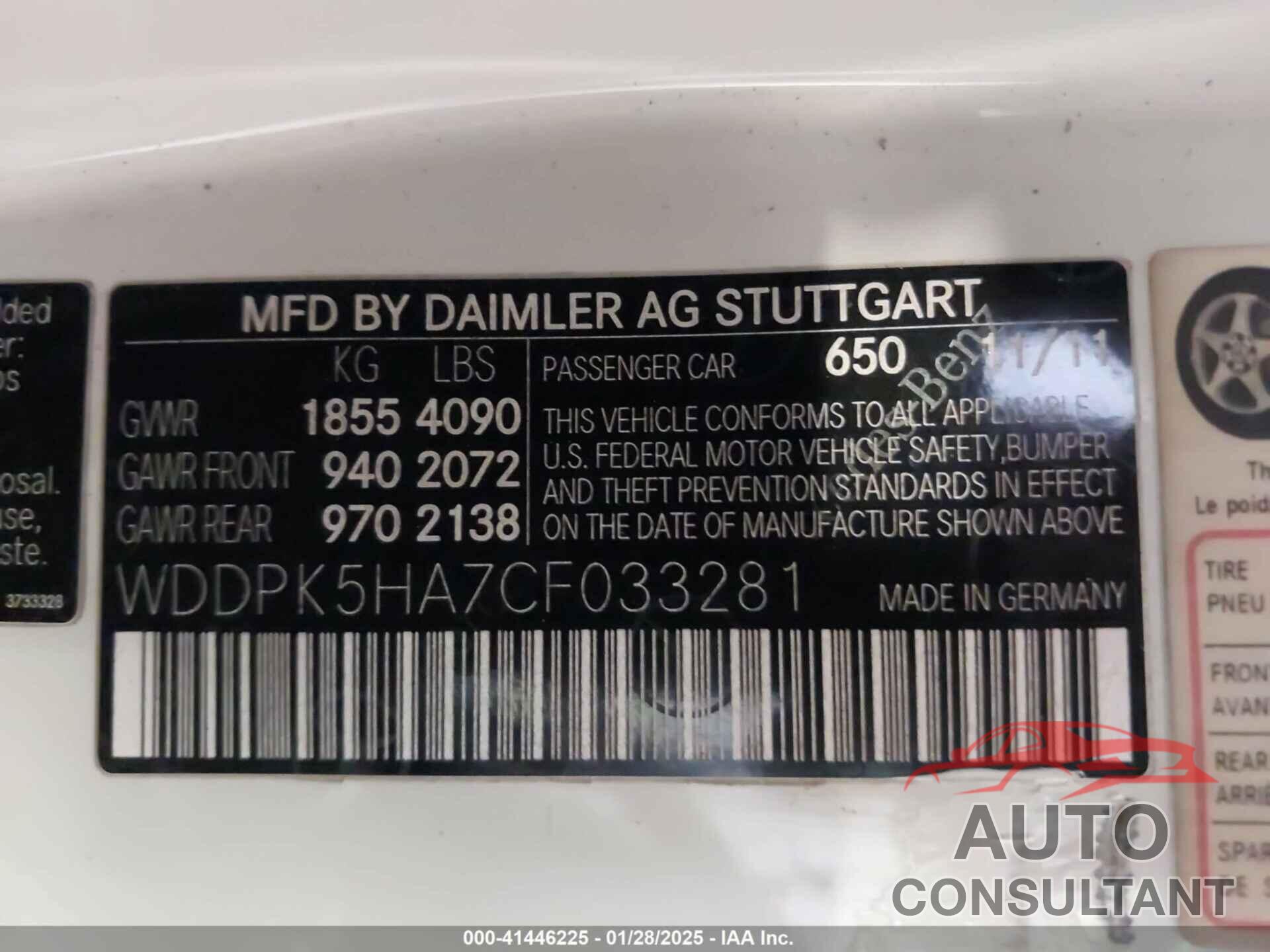 MERCEDES-BENZ SLK 350 2012 - WDDPK5HA7CF033281