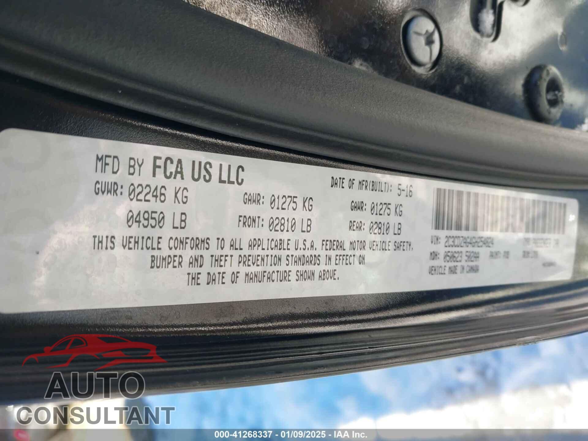 DODGE CHALLENGER 2016 - 2C3CDZAG4GH254824