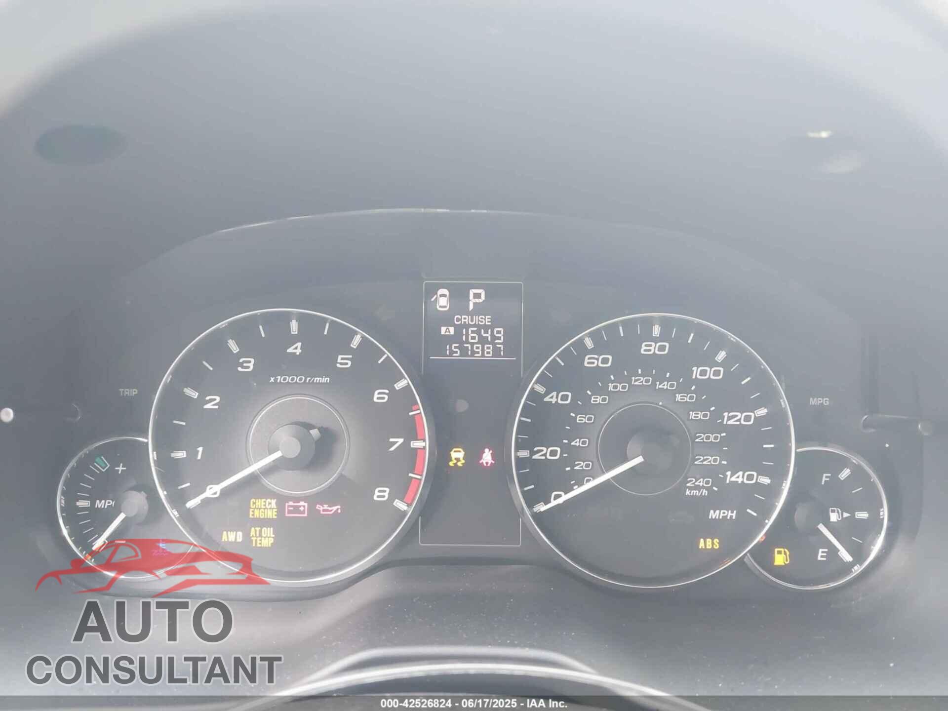 SUBARU OUTBACK 2012 - 4S4BRBJCXC3205407