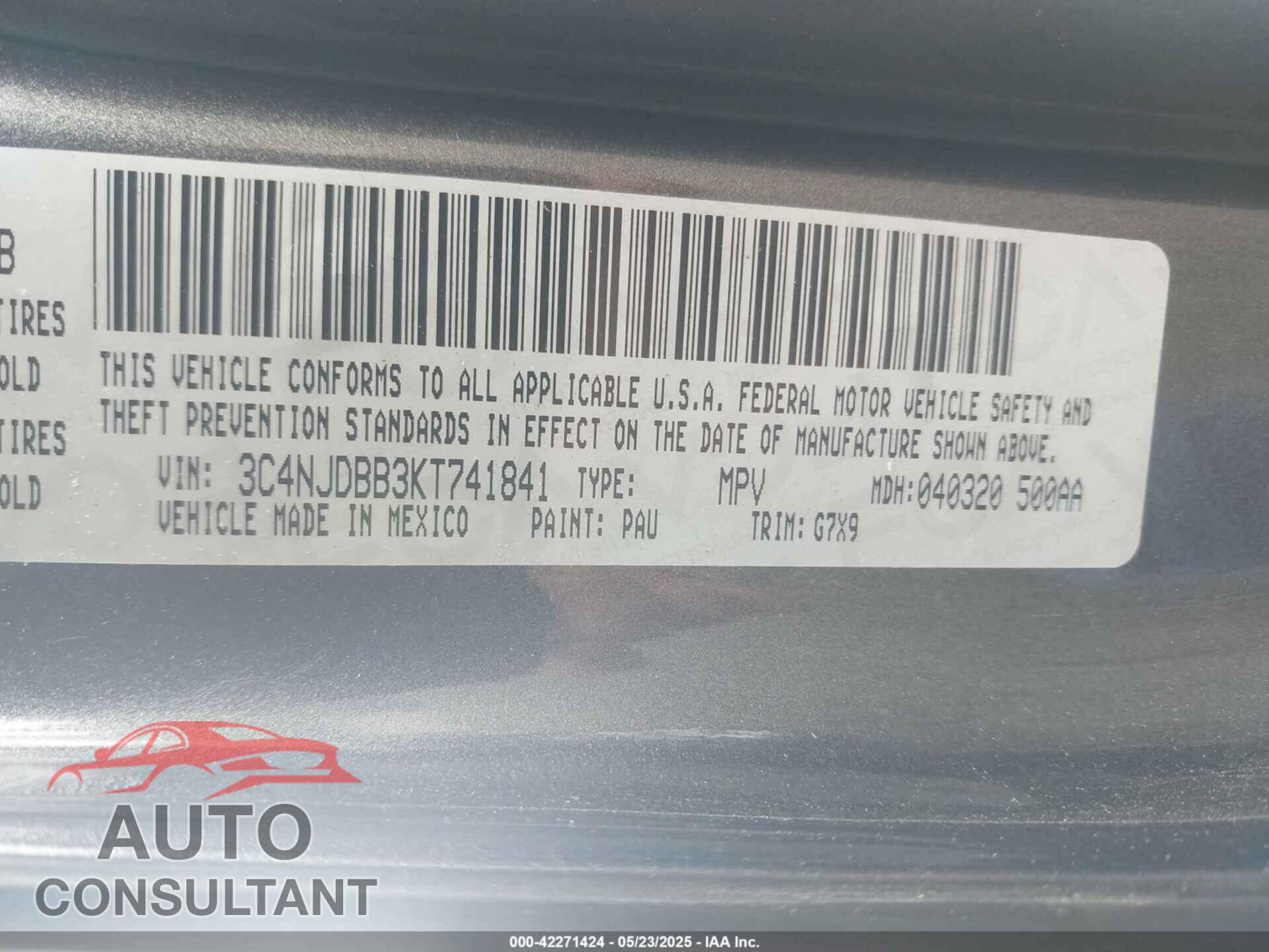JEEP COMPASS 2019 - 3C4NJDBB3KT741841
