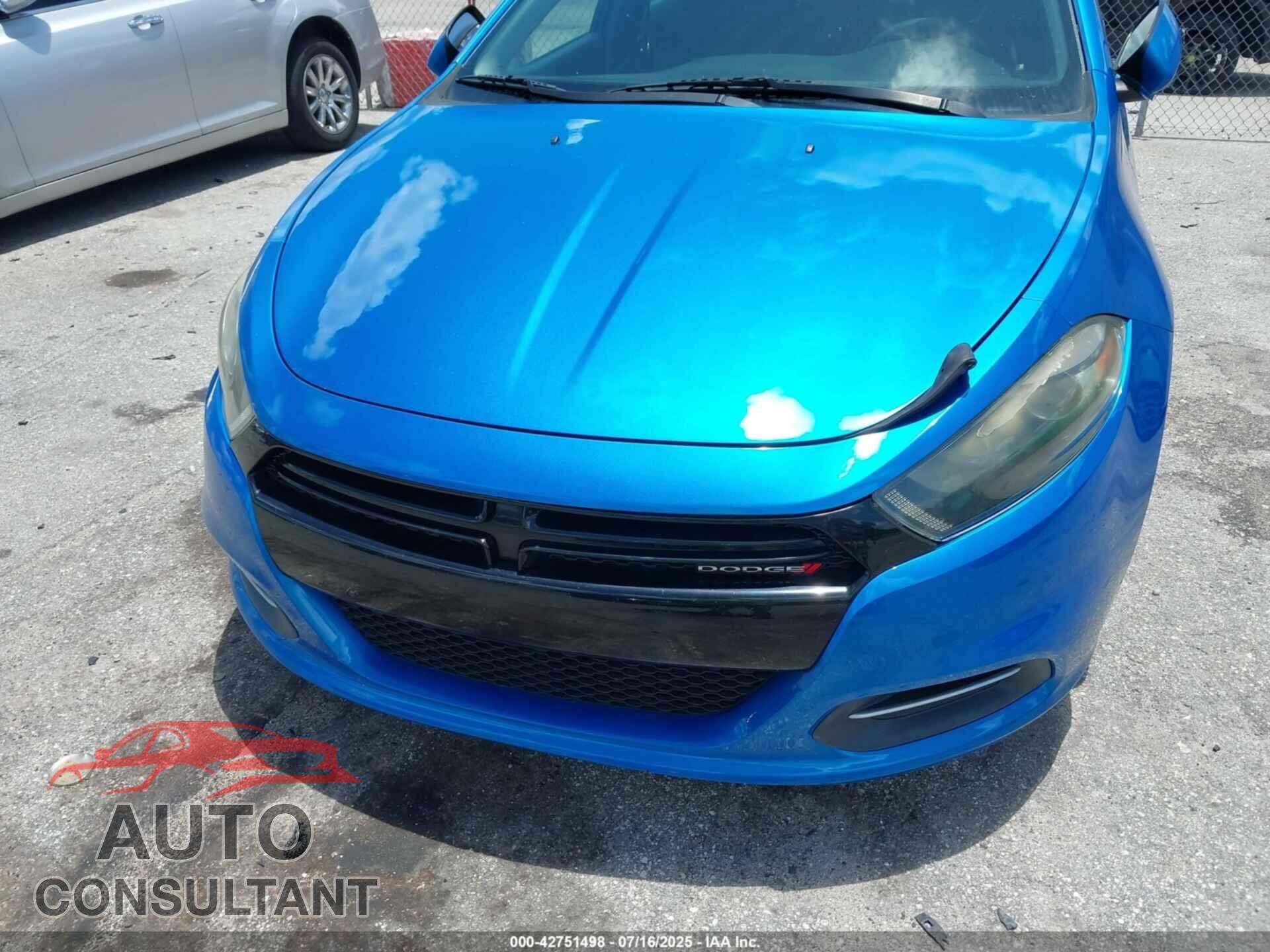 DODGE DART 2015 - 1C3CDFAAXFD369109