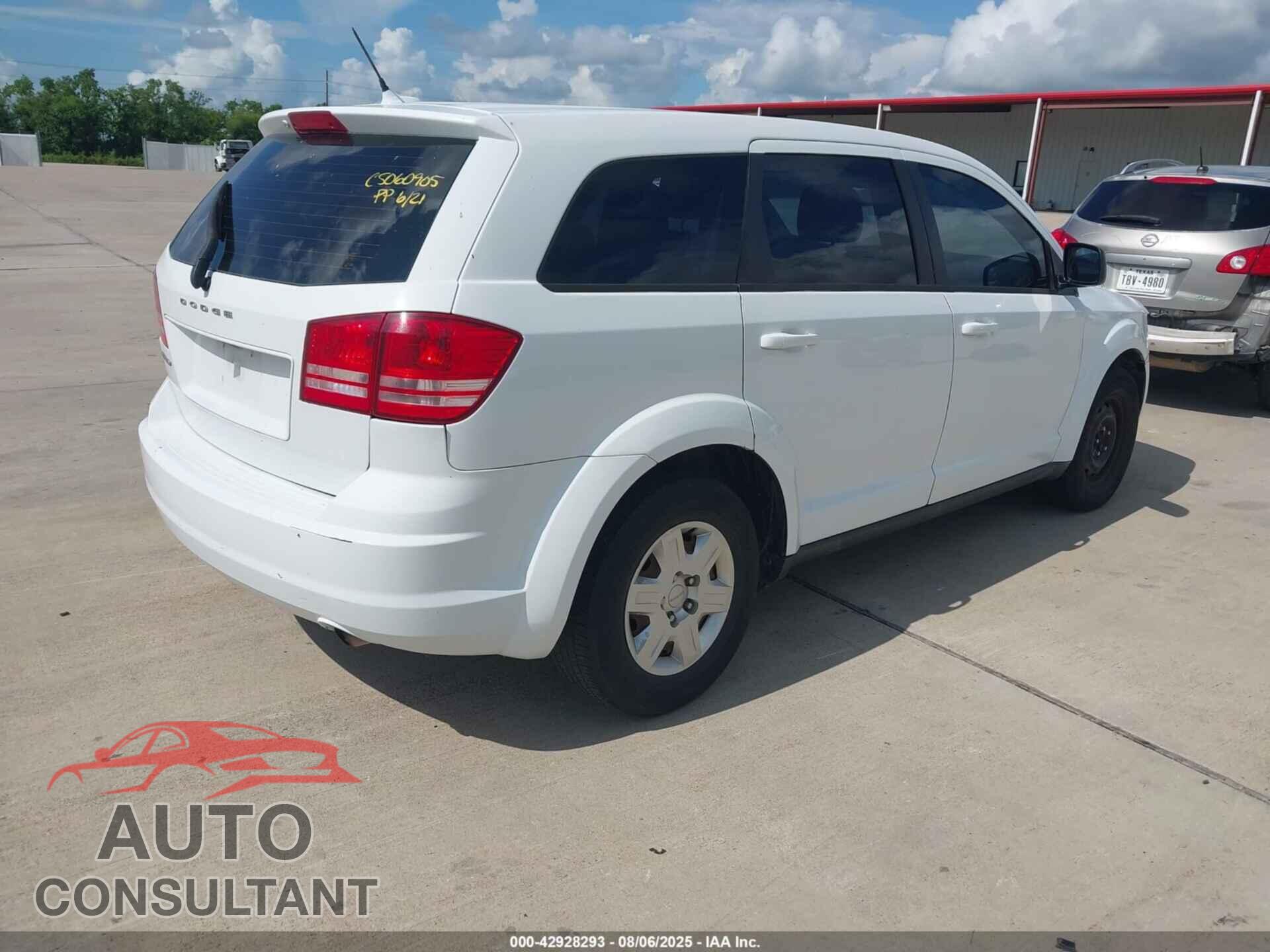 DODGE JOURNEY 2012 - 3C4PDCAB7CT296789