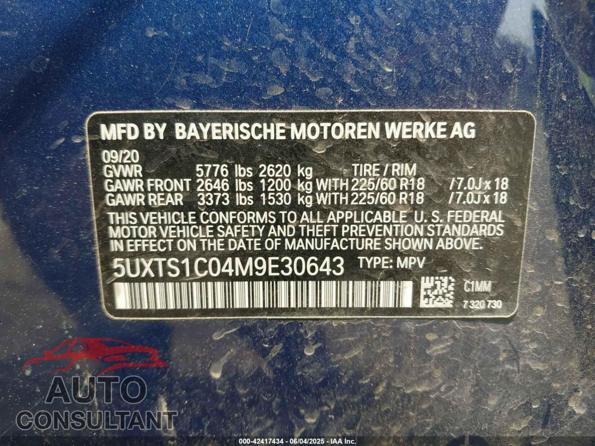 BMW X3 PHEV 2021 - 5UXTS1C04M9E30643