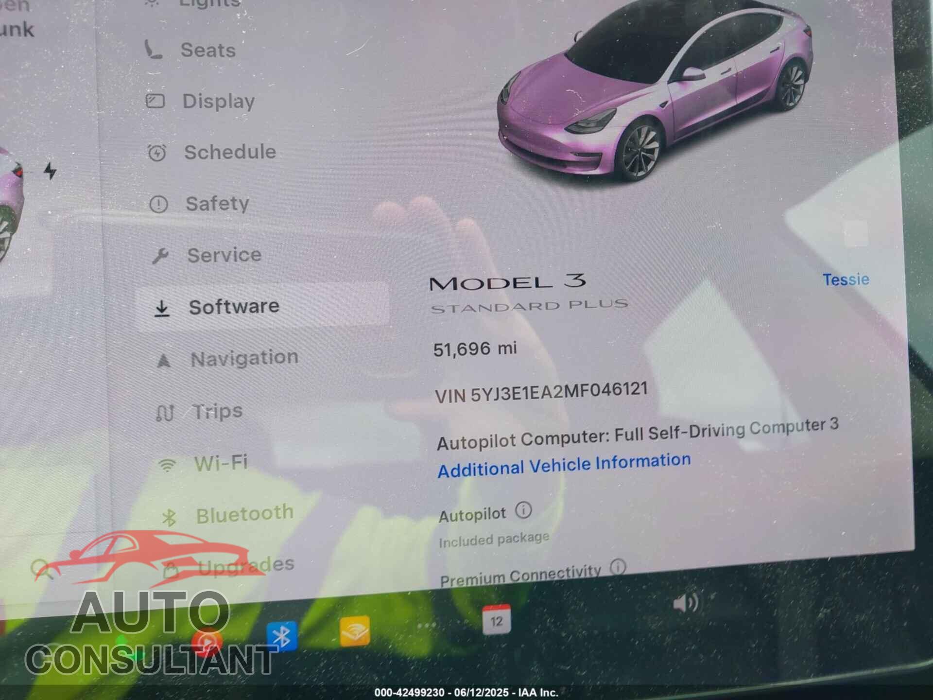 TESLA MODEL 3 2021 - 5YJ3E1EA2MF046121