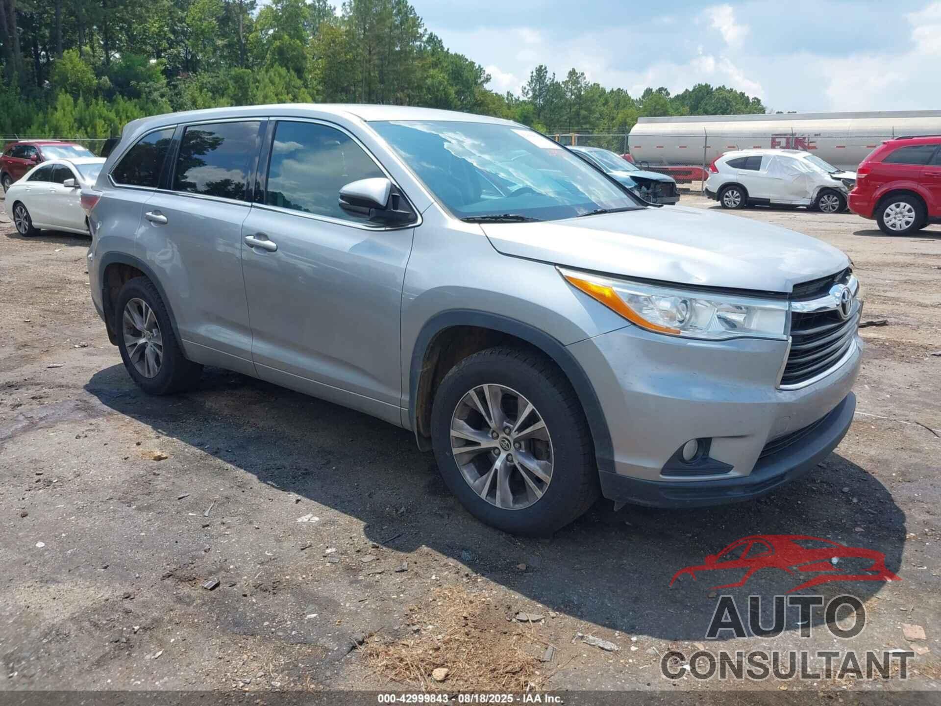 TOYOTA HIGHLANDER 2016 - 5TDZKRFH5GS139129