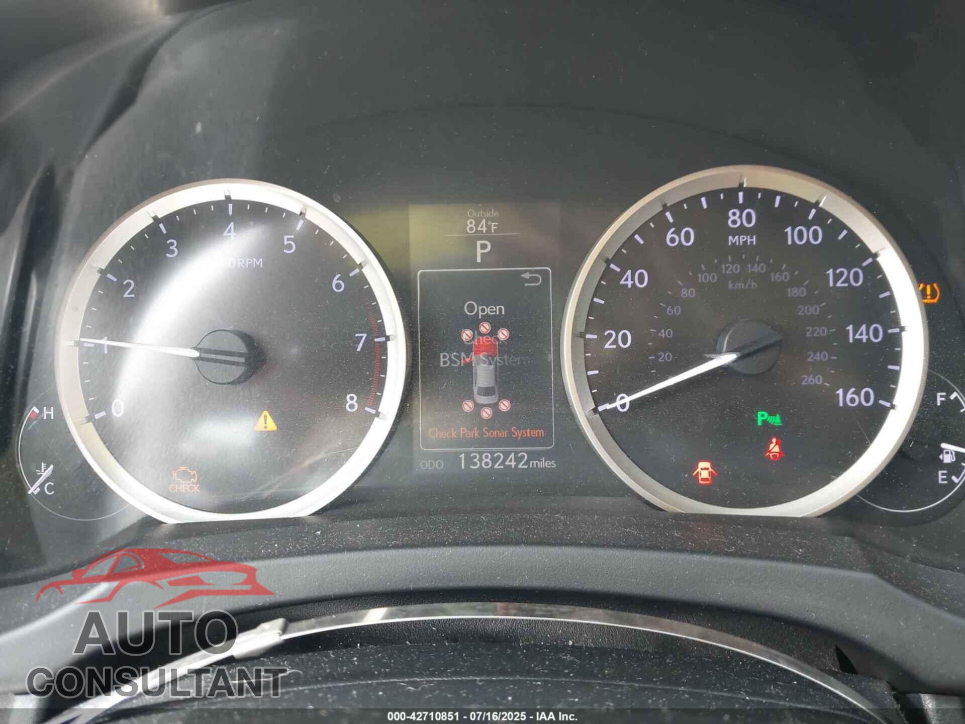 LEXUS IS 350 2014 - JTHBE1D26E5001237
