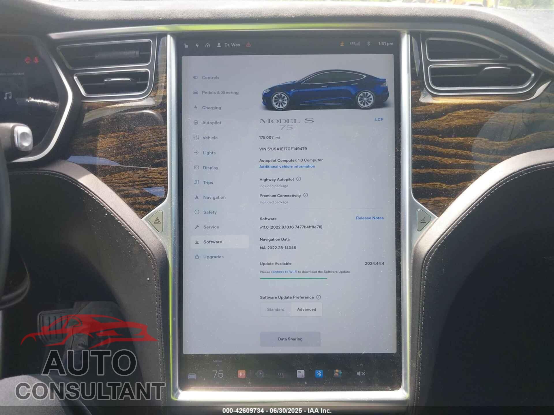 TESLA MODEL S 2016 - 5YJSA1E17GF149479