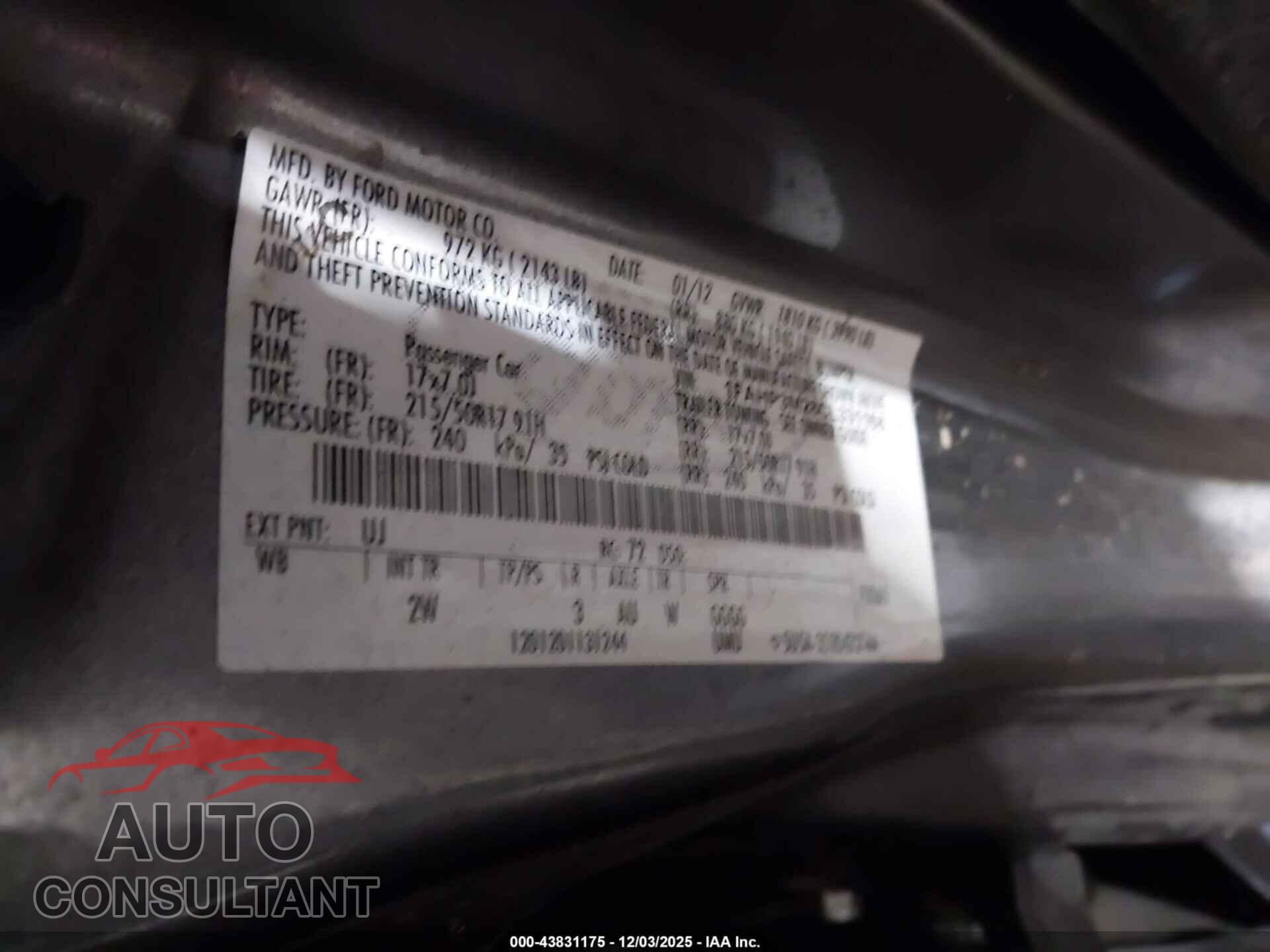 FORD FOCUS 2012 - 1FAHP3M28CL331168