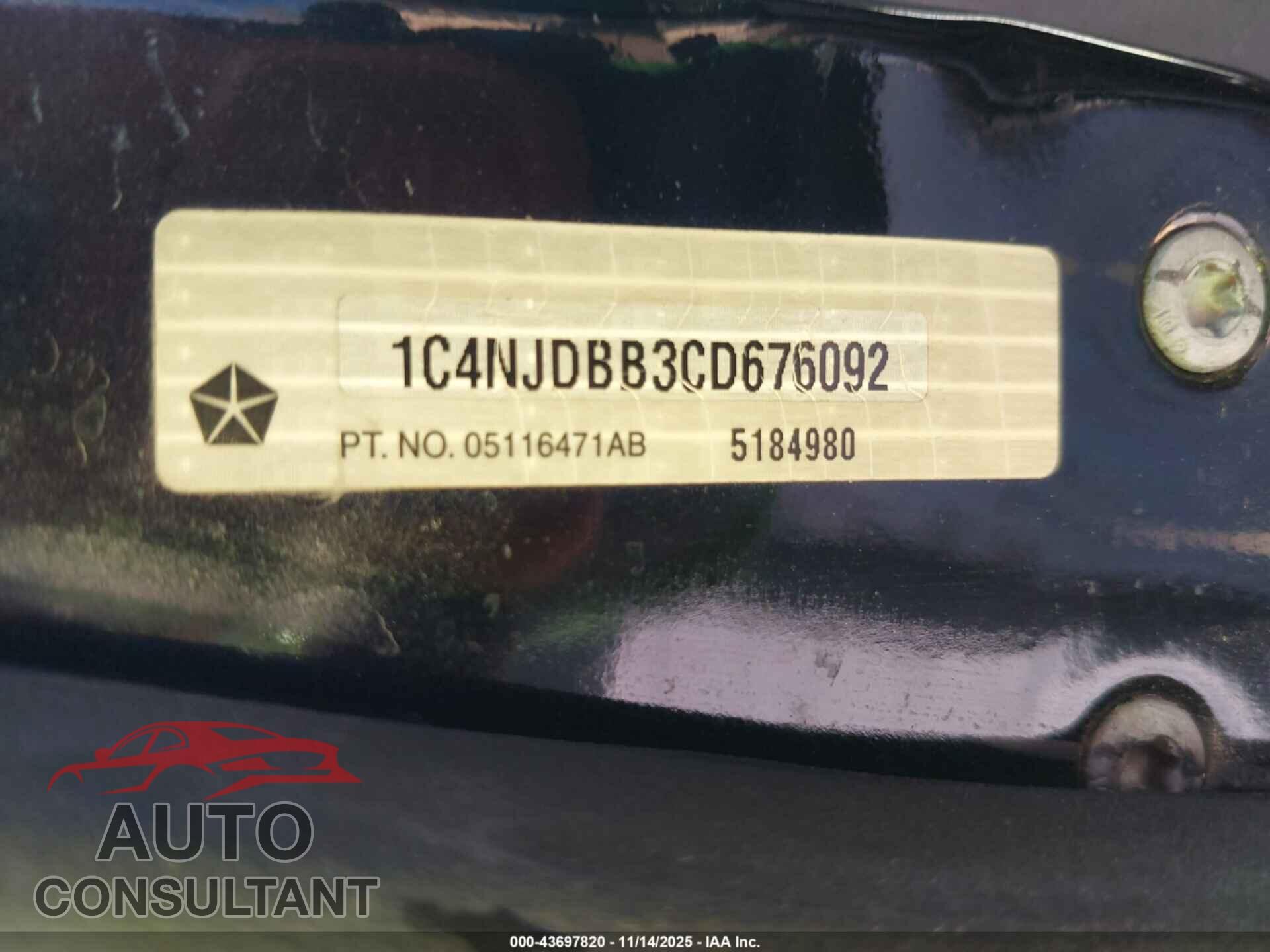 JEEP COMPASS 2012 - 1C4NJDBB3CD676092