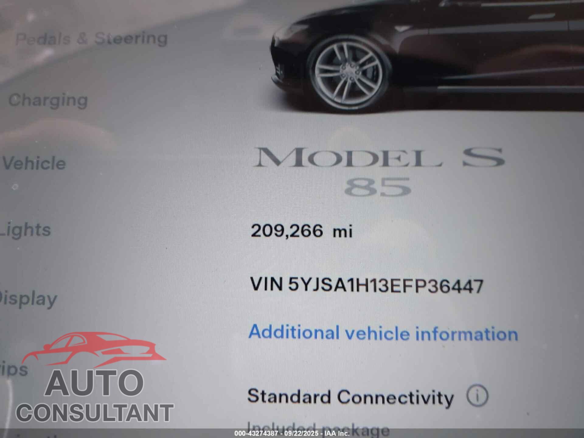 TESLA MODEL S 2014 - 5YJSA1H13EFP36447