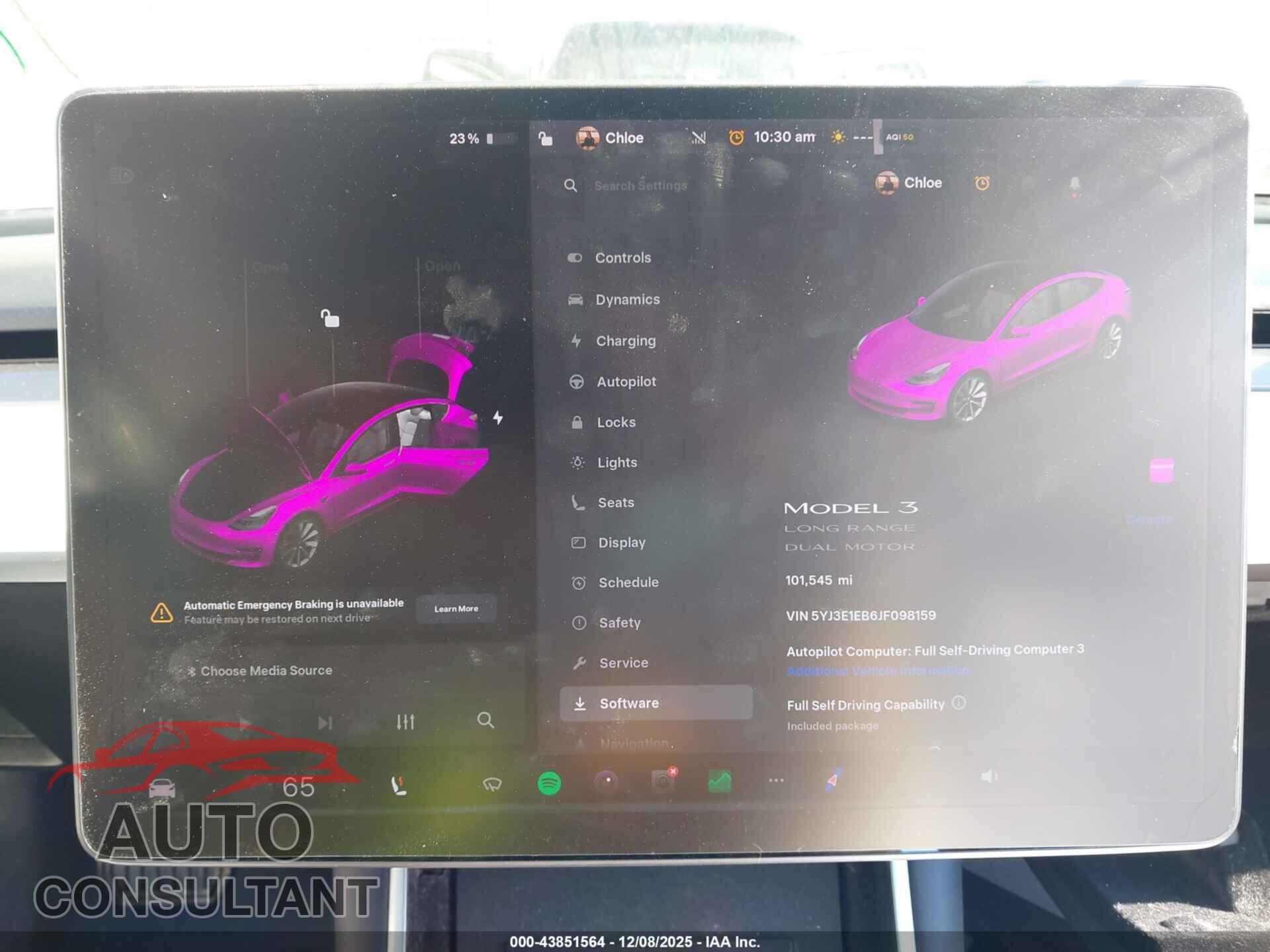 TESLA MODEL 3 2018 - 5YJ3E1EB6JF098159