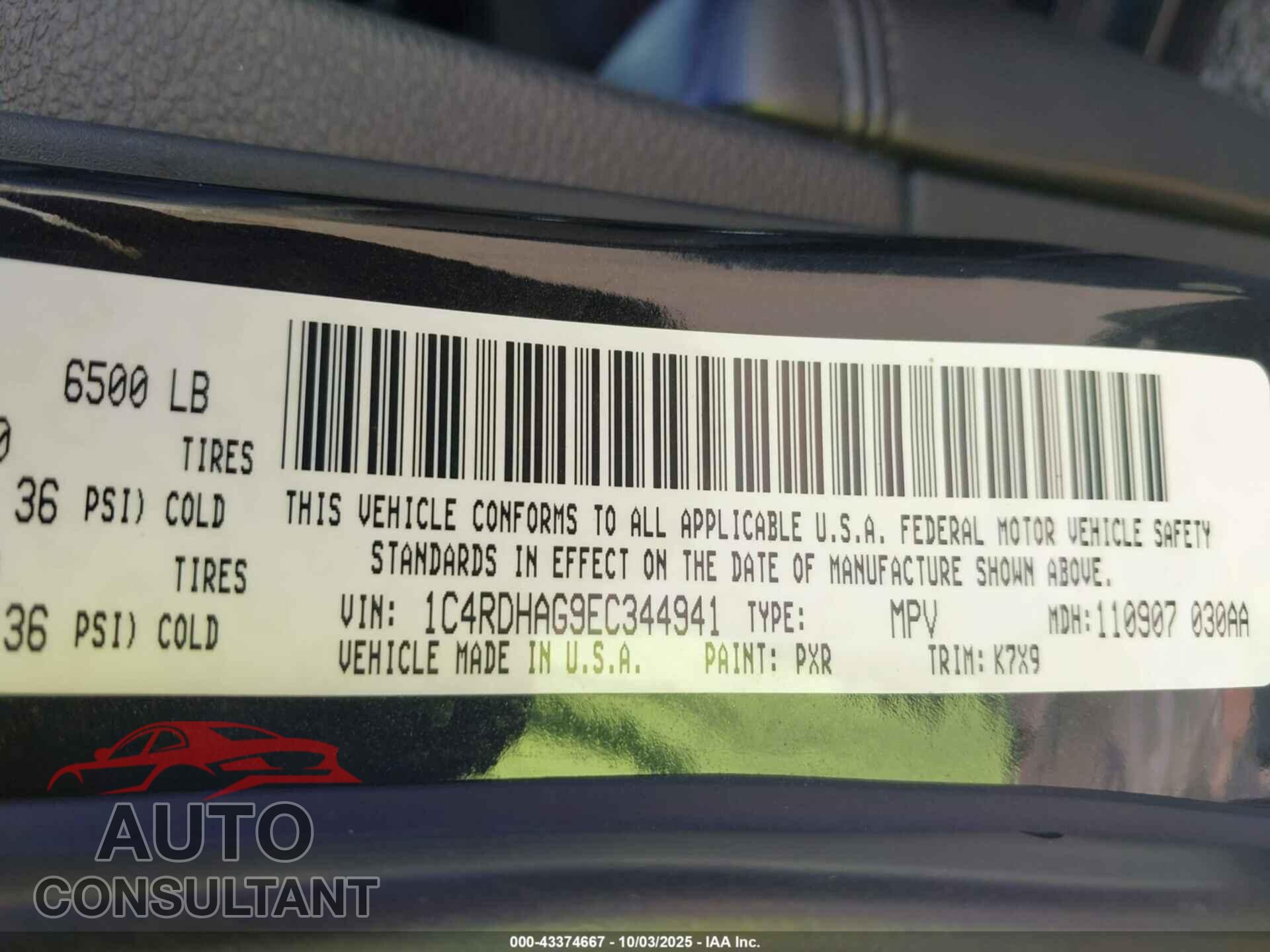 DODGE DURANGO 2014 - 1C4RDHAG9EC344941