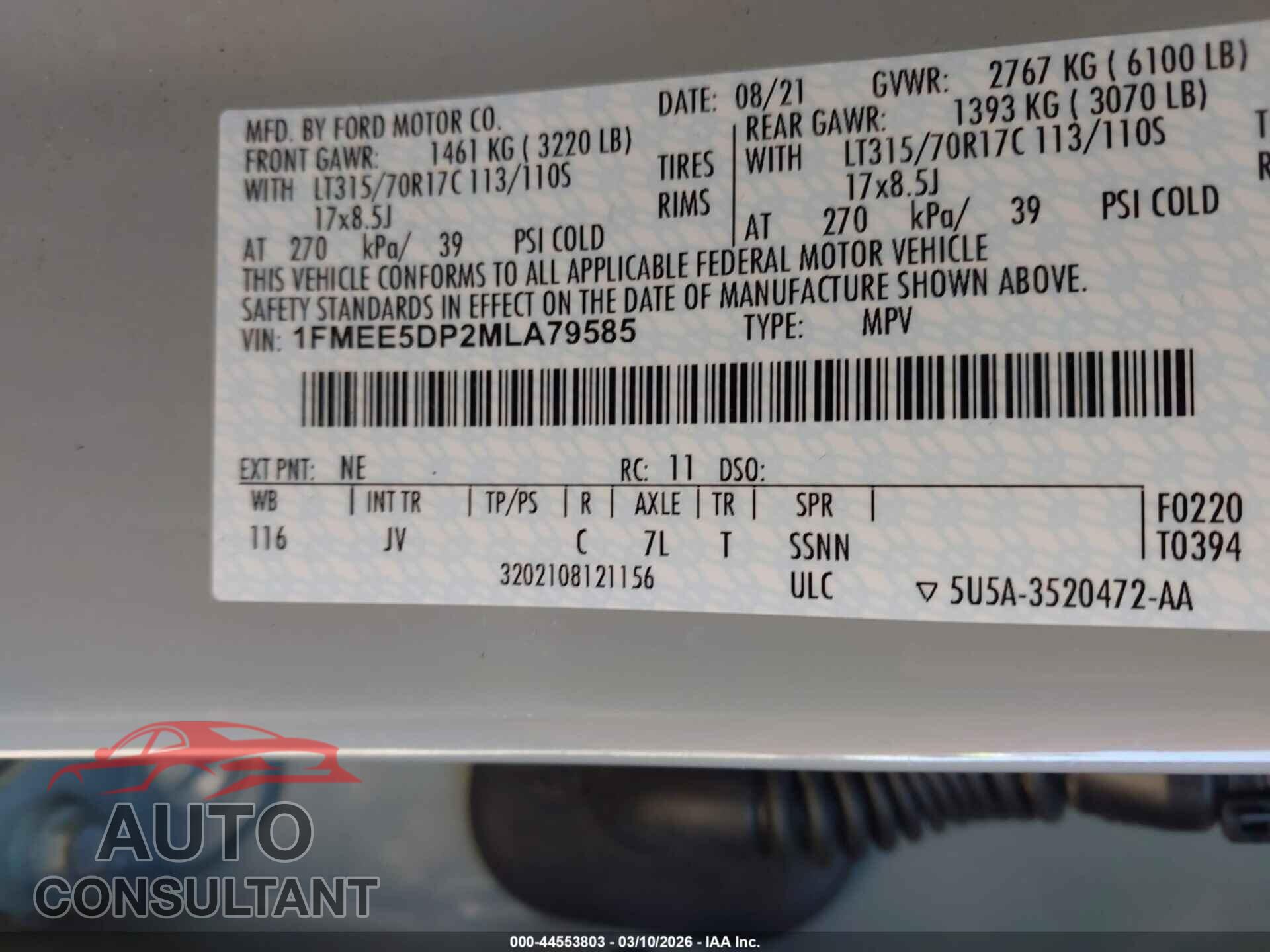FORD BRONCO 2021 - 1FMEE5DP2MLA79585
