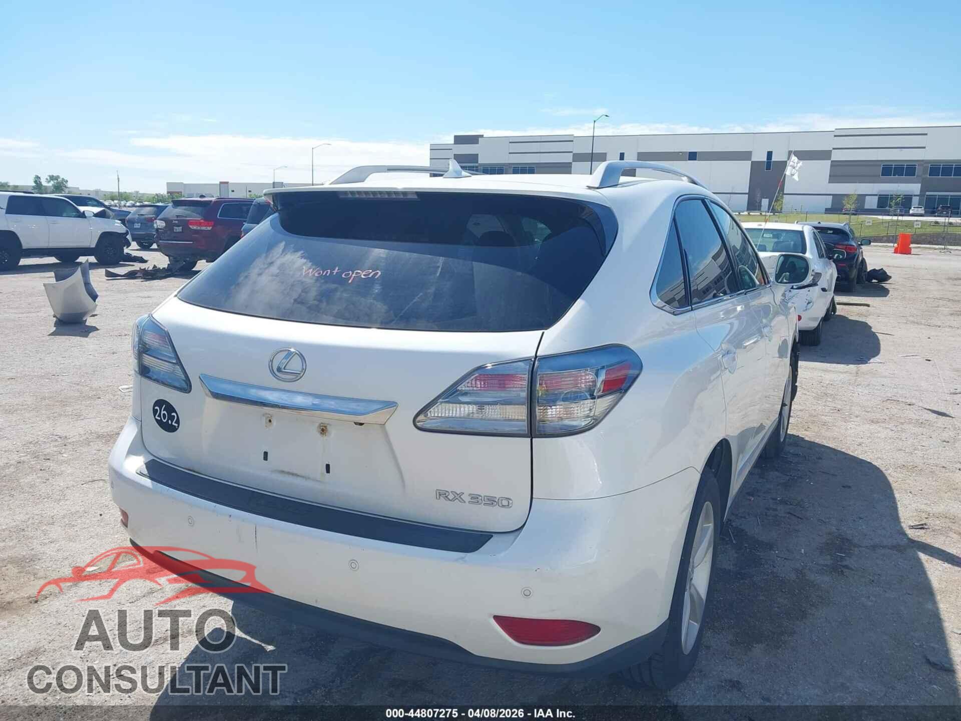 LEXUS RX 350 2012 - 2T2BK1BA4CC138967