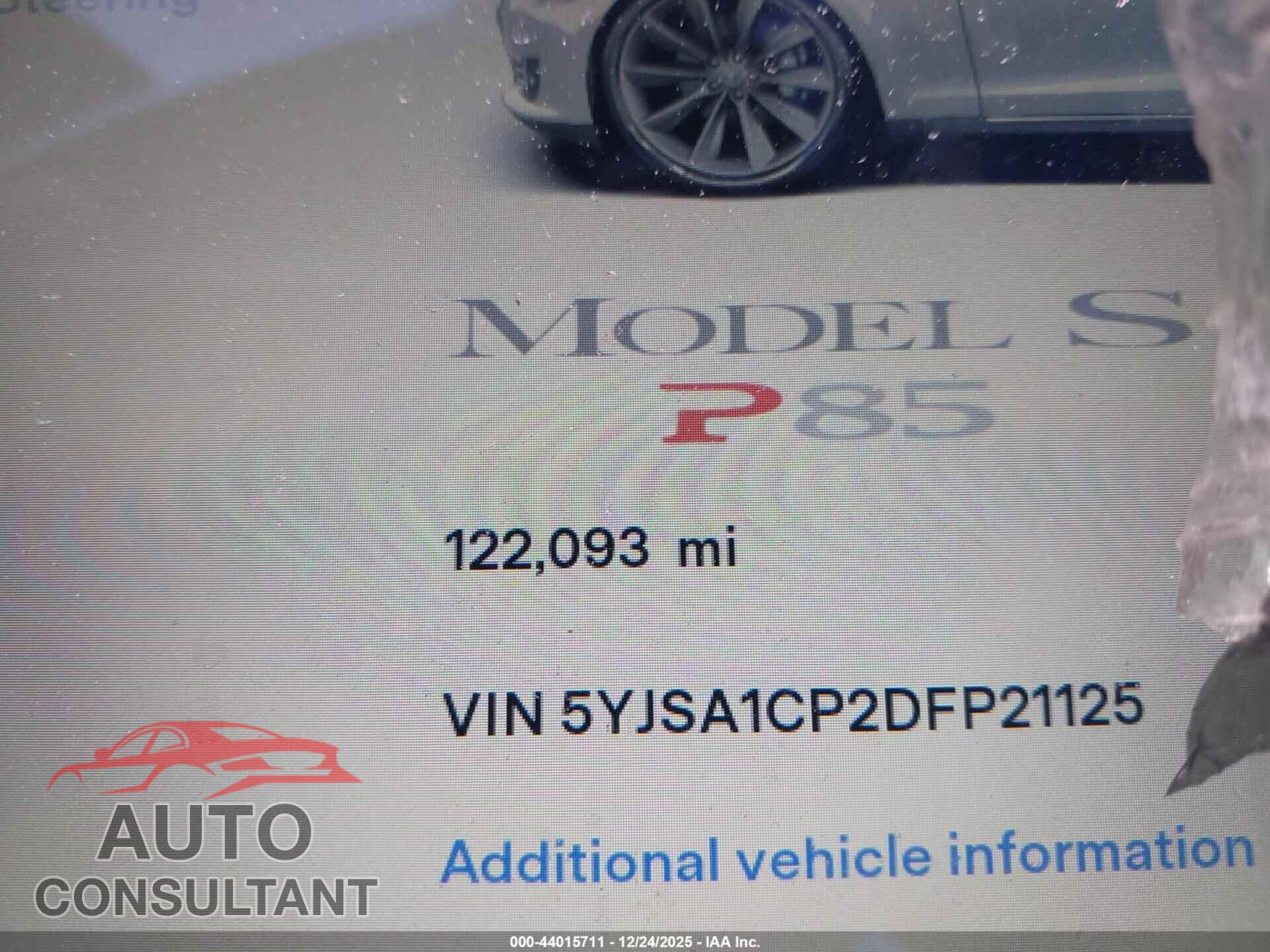 TESLA MODEL S 2013 - 5YJSA1CP2DFP21125