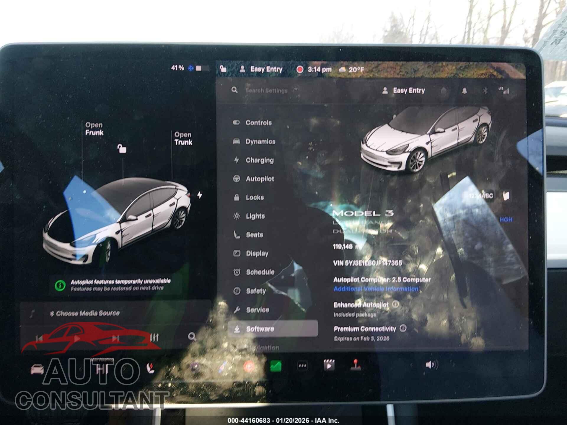 TESLA MODEL 3 2018 - 5YJ3E1EB0JF147355