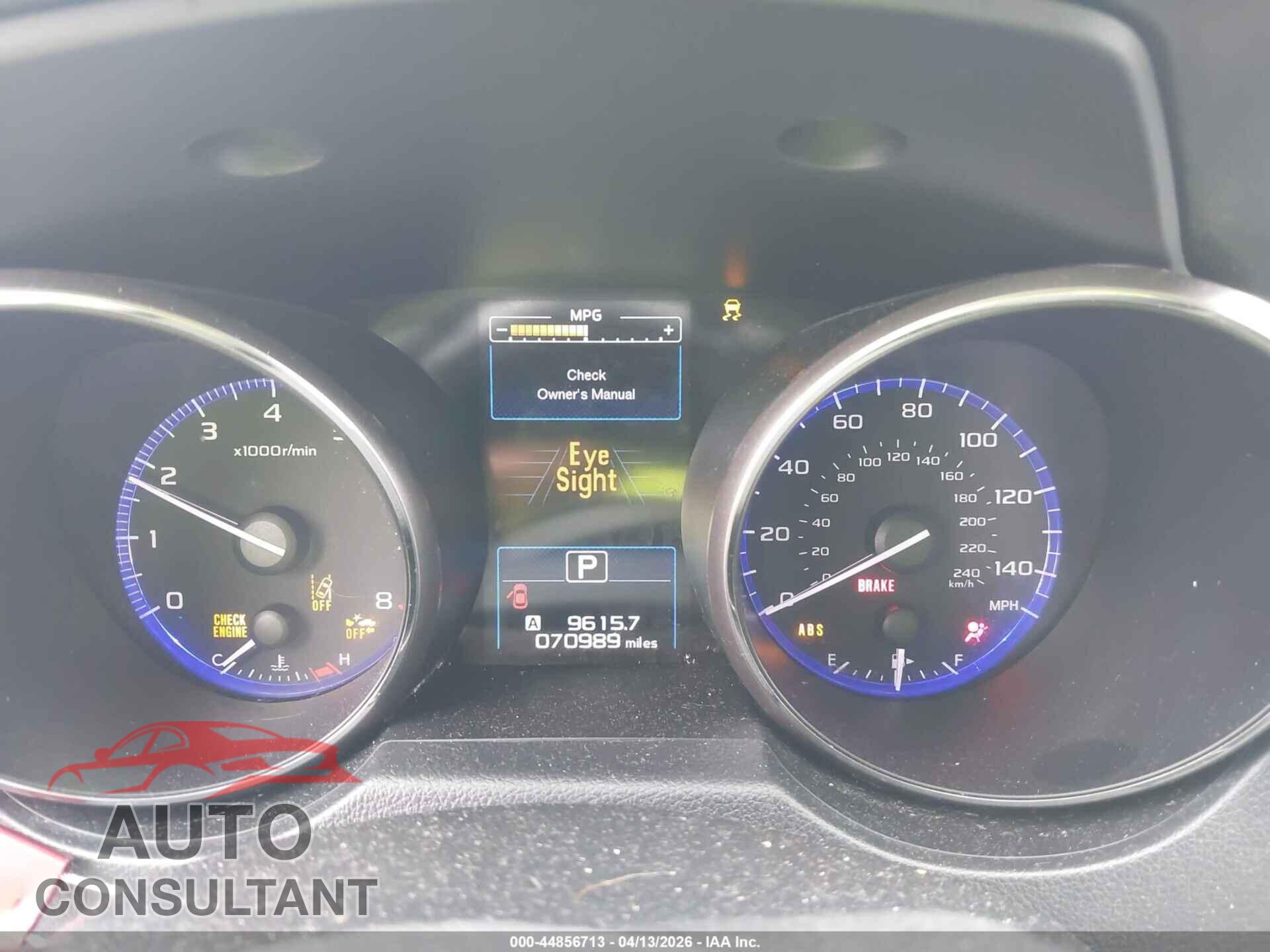 SUBARU OUTBACK 2019 - 4S4BSAFC6K3311701