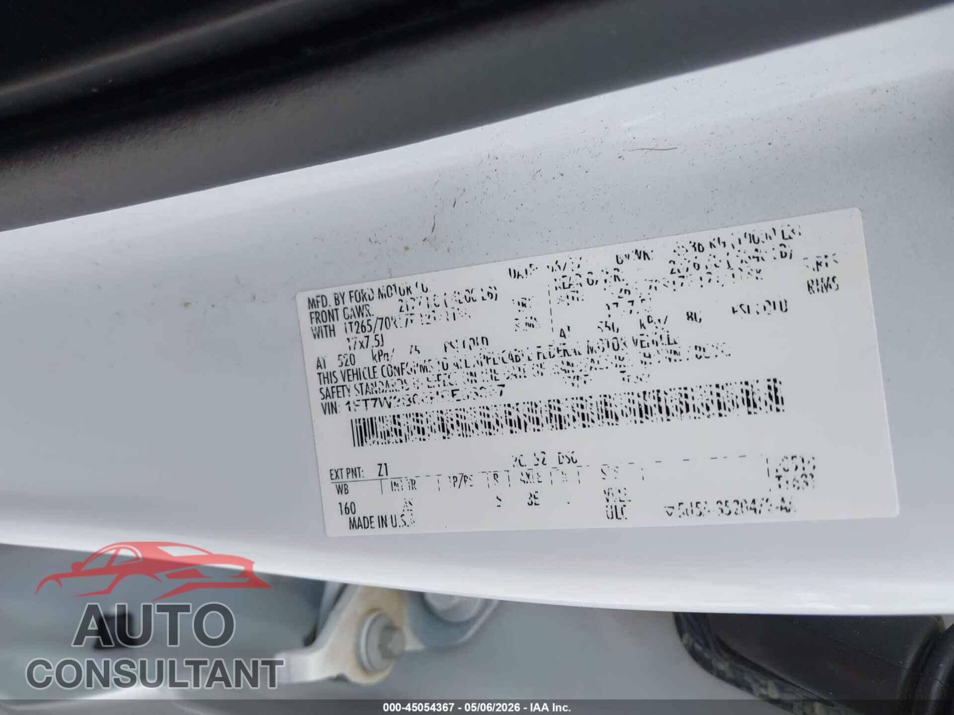 FORD F-250 2017 - 1FT7W2B68HEE06357