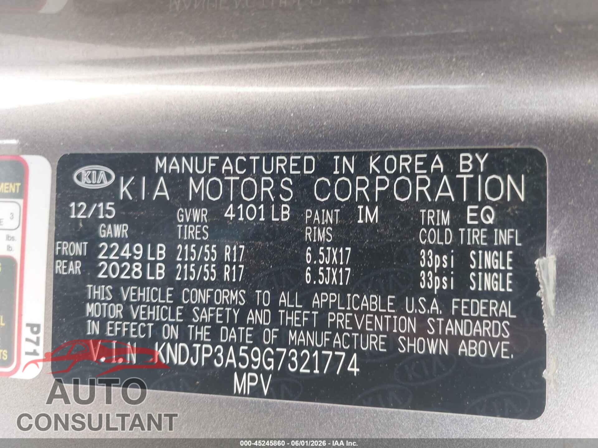 KIA SOUL 2016 - KNDJP3A59G7321774