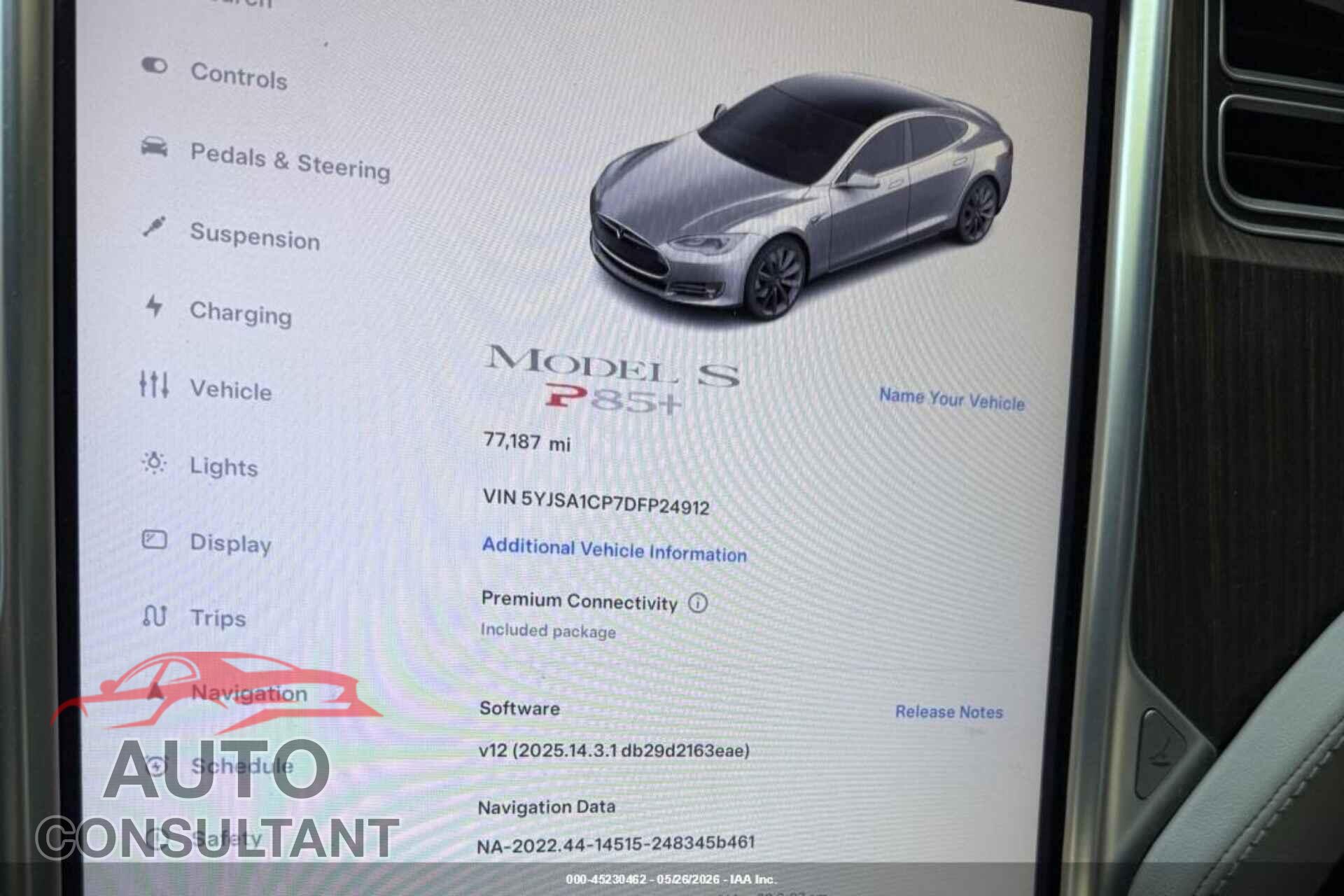 TESLA MODEL S 2013 - 5YJSA1CP7DFP24912