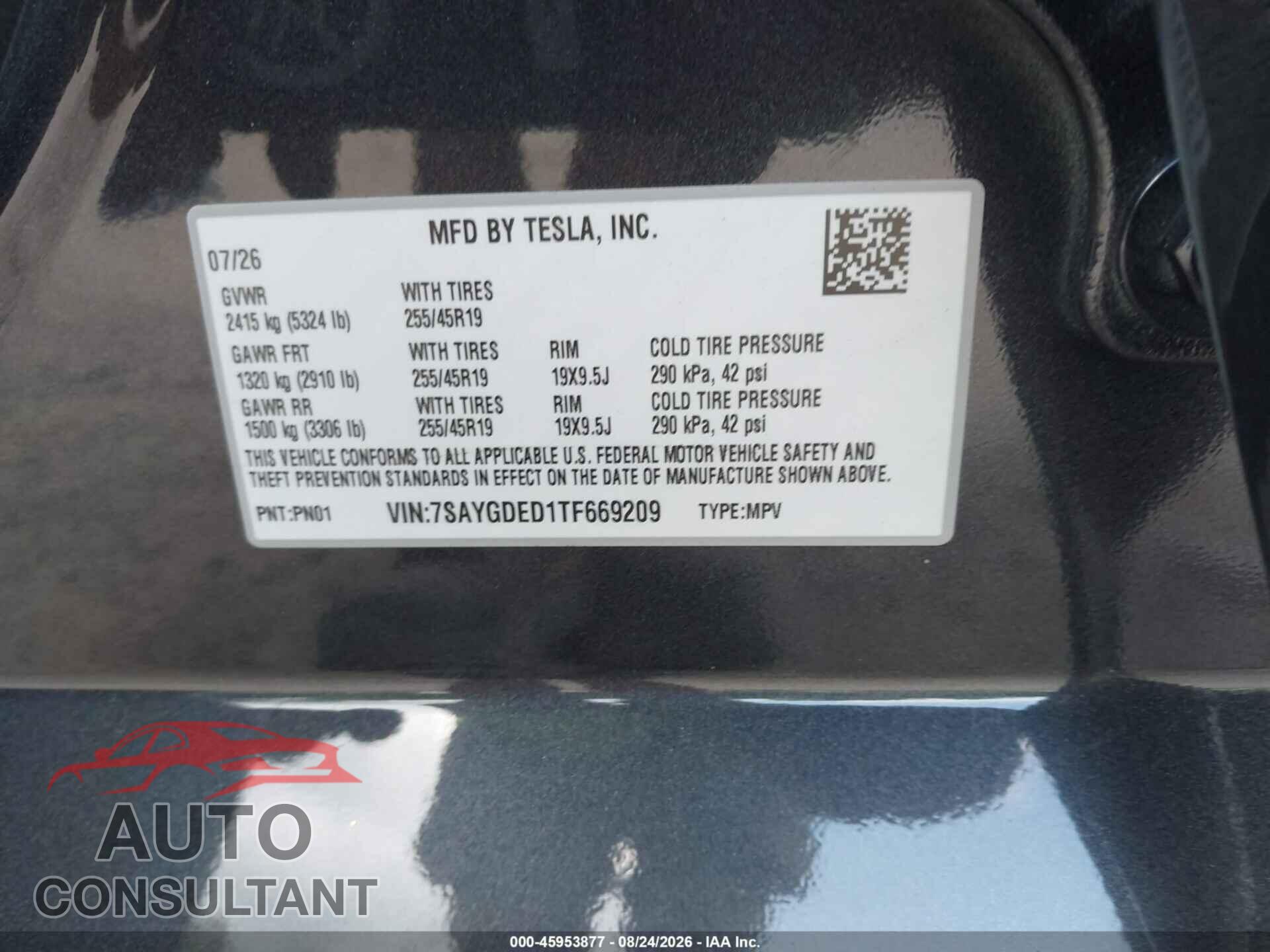 TESLA MODEL Y 2026 - 7SAYGDED1TF669209