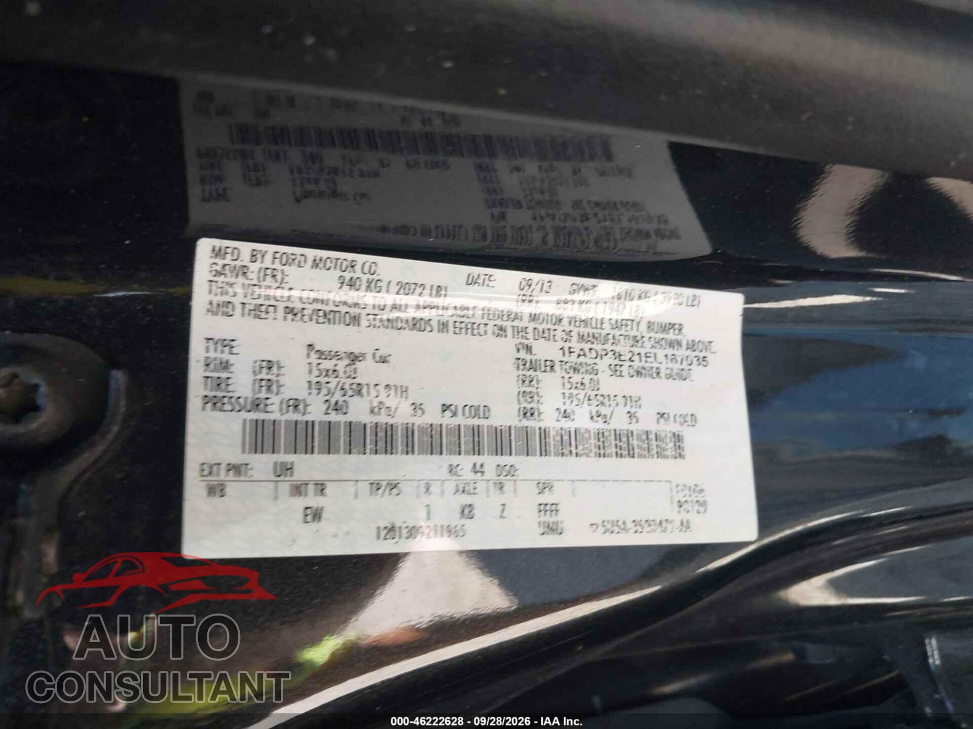 FORD FOCUS 2014 - 1FADP3E21EL167035