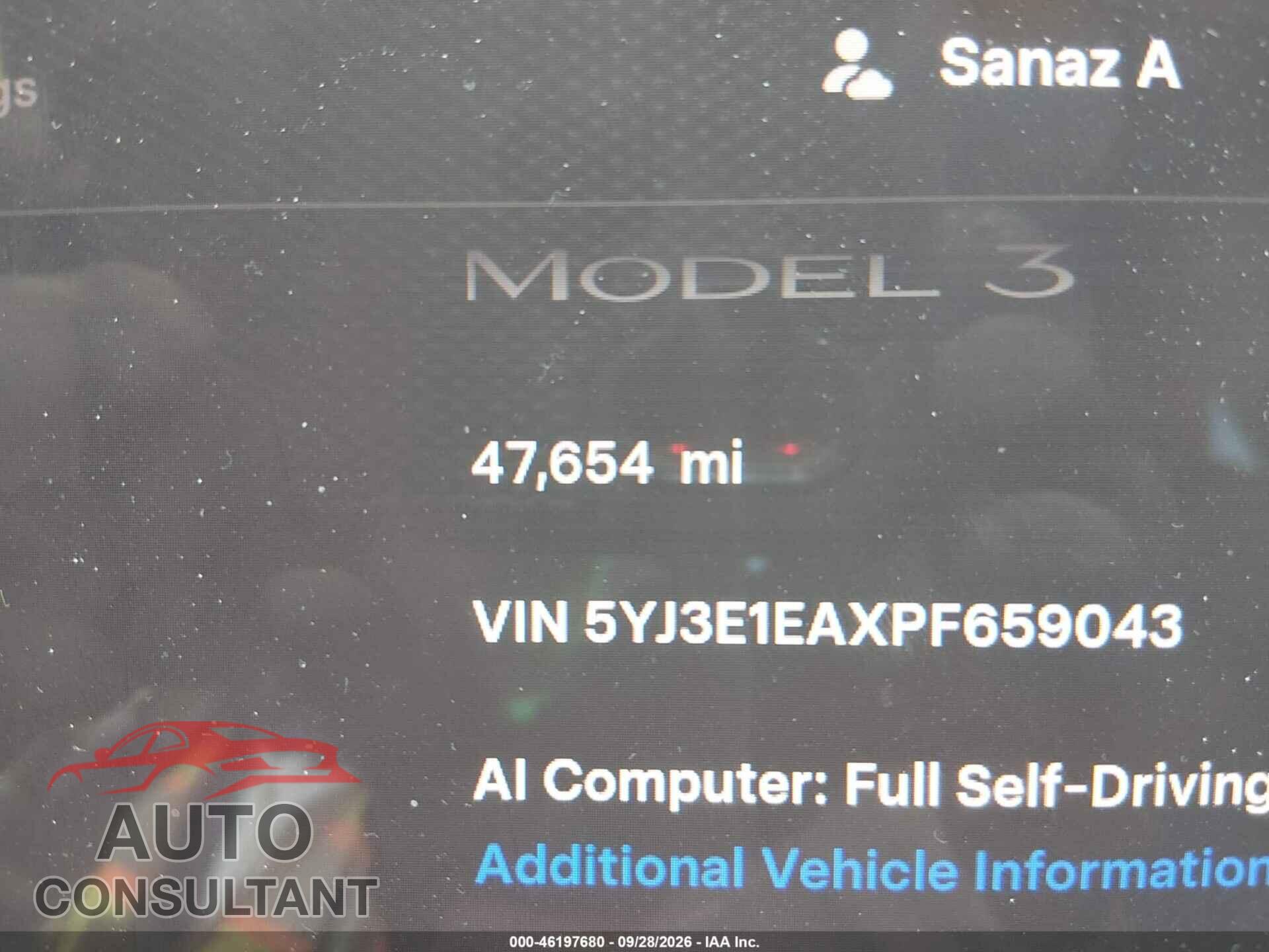 TESLA MODEL 3 2023 - 5YJ3E1EAXPF659043