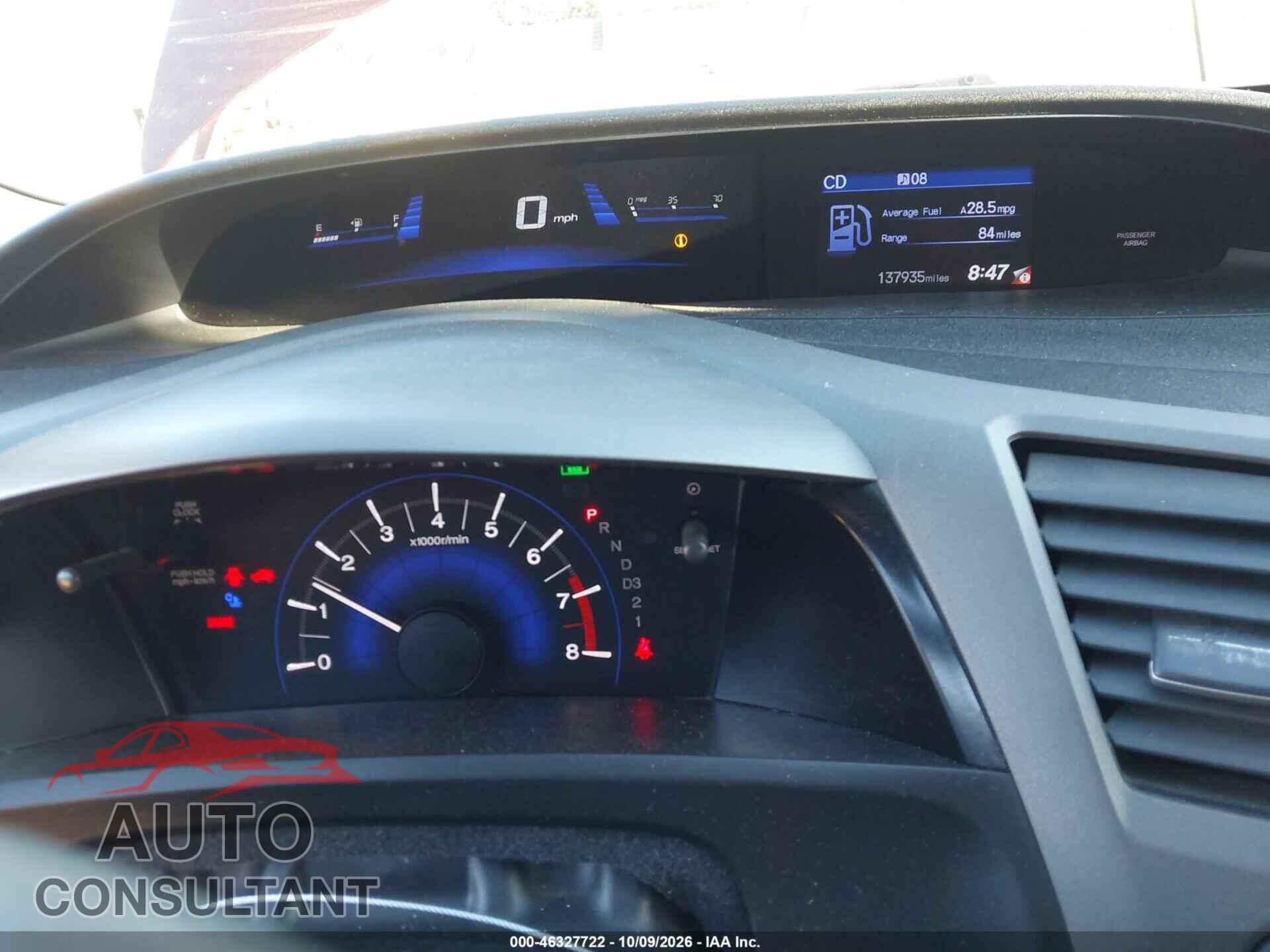 HONDA CIVIC 2012 - 2HGFB2F52CH552118