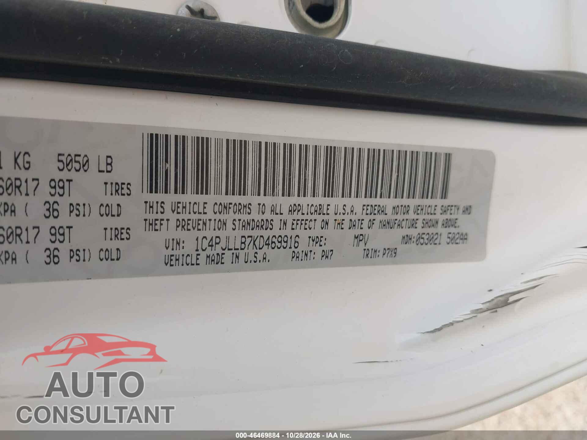 JEEP CHEROKEE 2019 - 1C4PJLLB7KD469916
