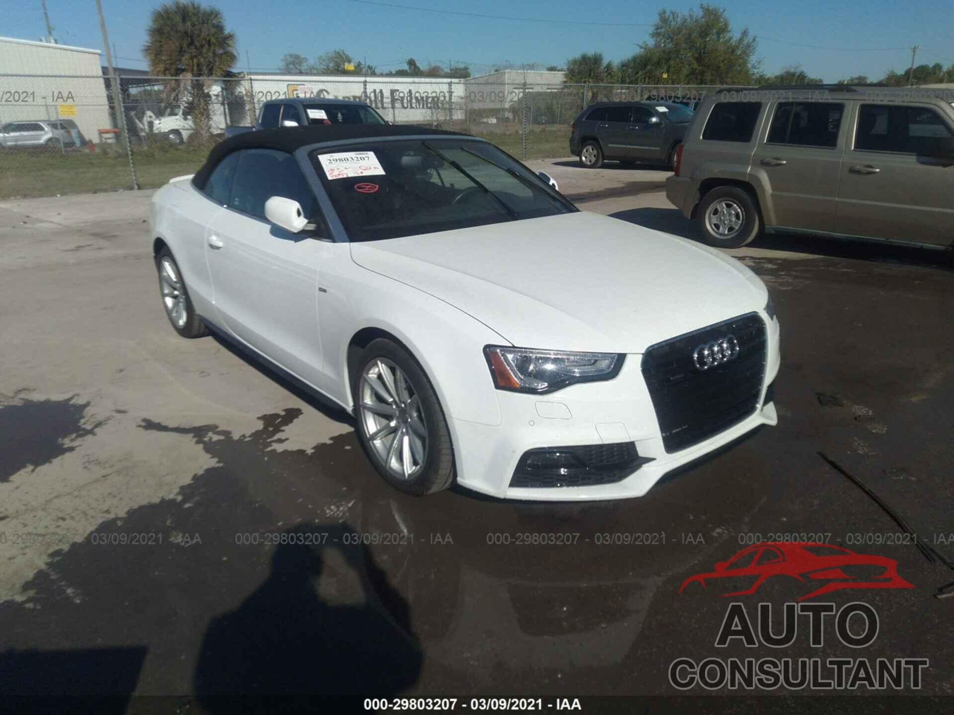 AUDI A5 CABRIOLET 2017 - WAUD2AFH7HN004251