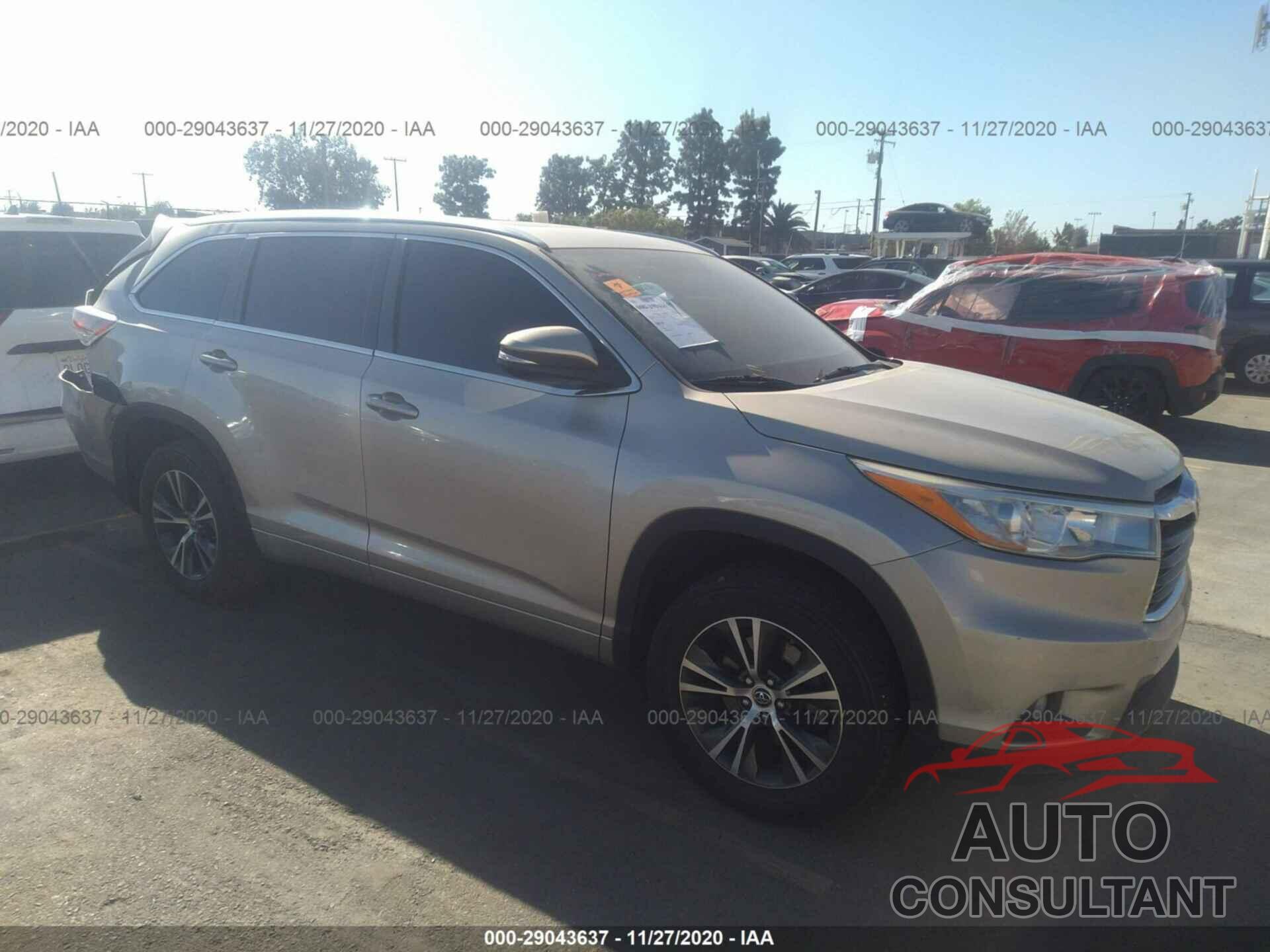 TOYOTA HIGHLANDER 2016 - 5TDKKRFH4GS144985