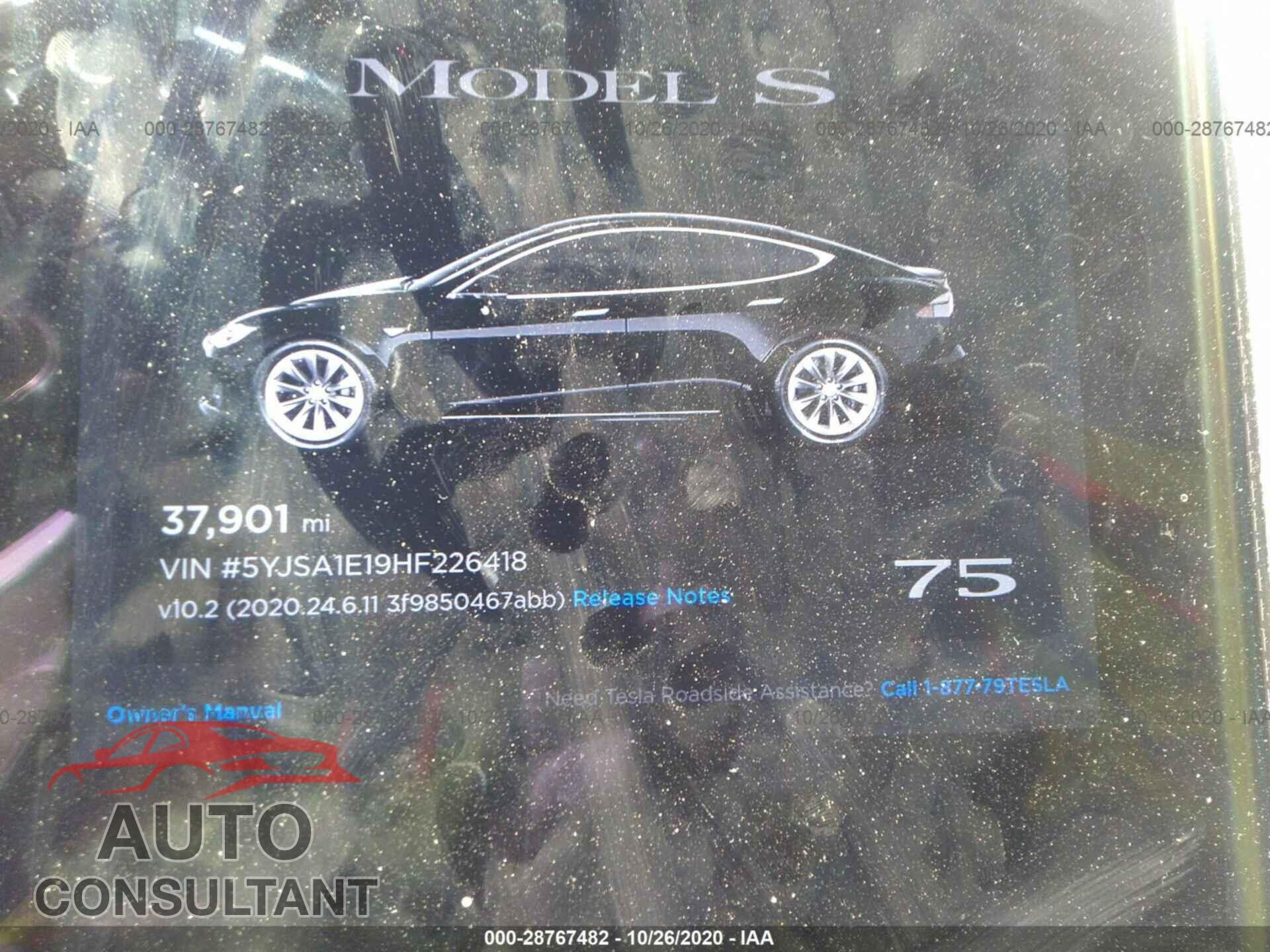 TESLA MODEL S 2017 - 5YJSA1E19HF226418