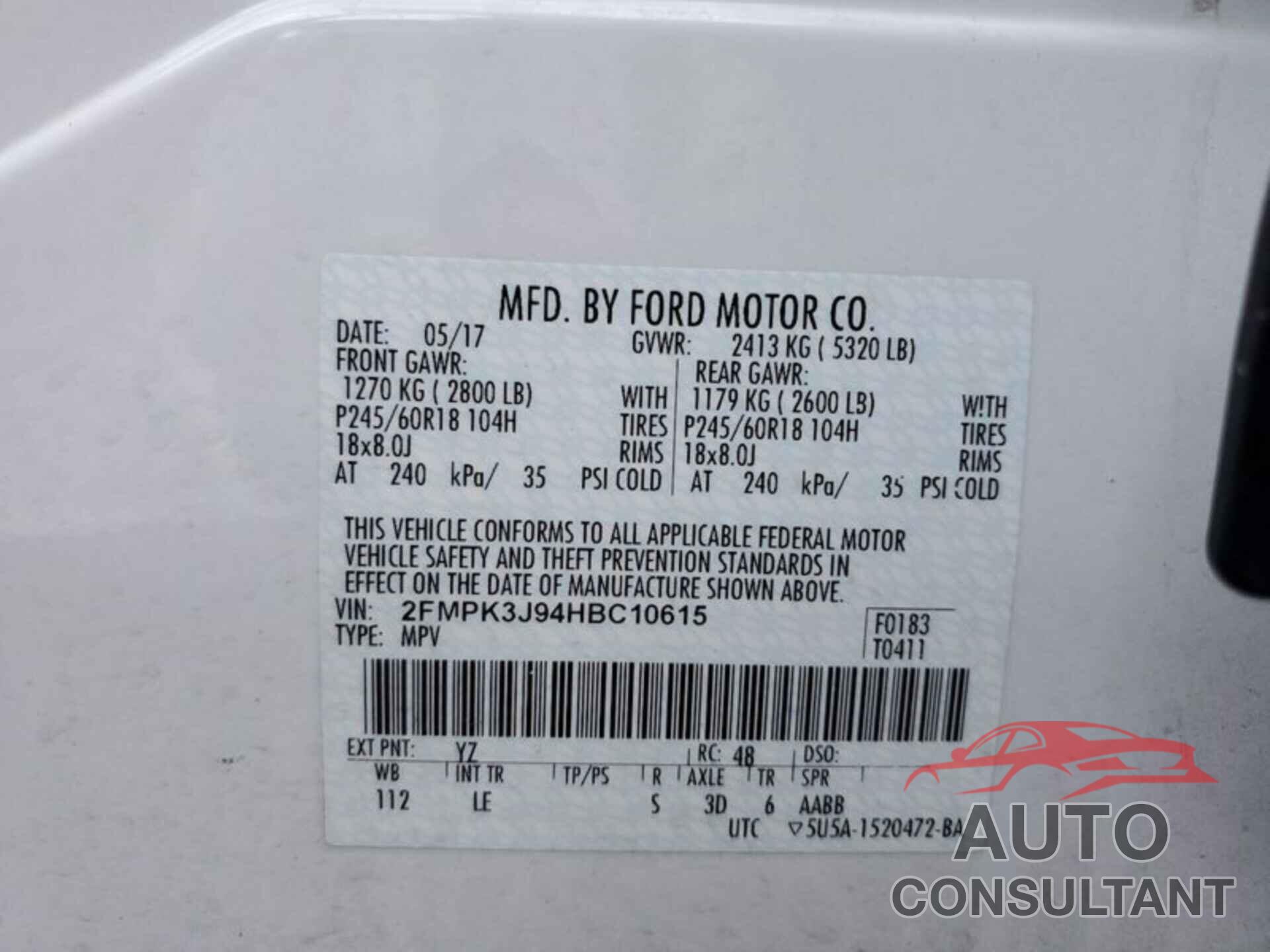 FORD EDGE 2017 - 2FMPK3J94HBC10615